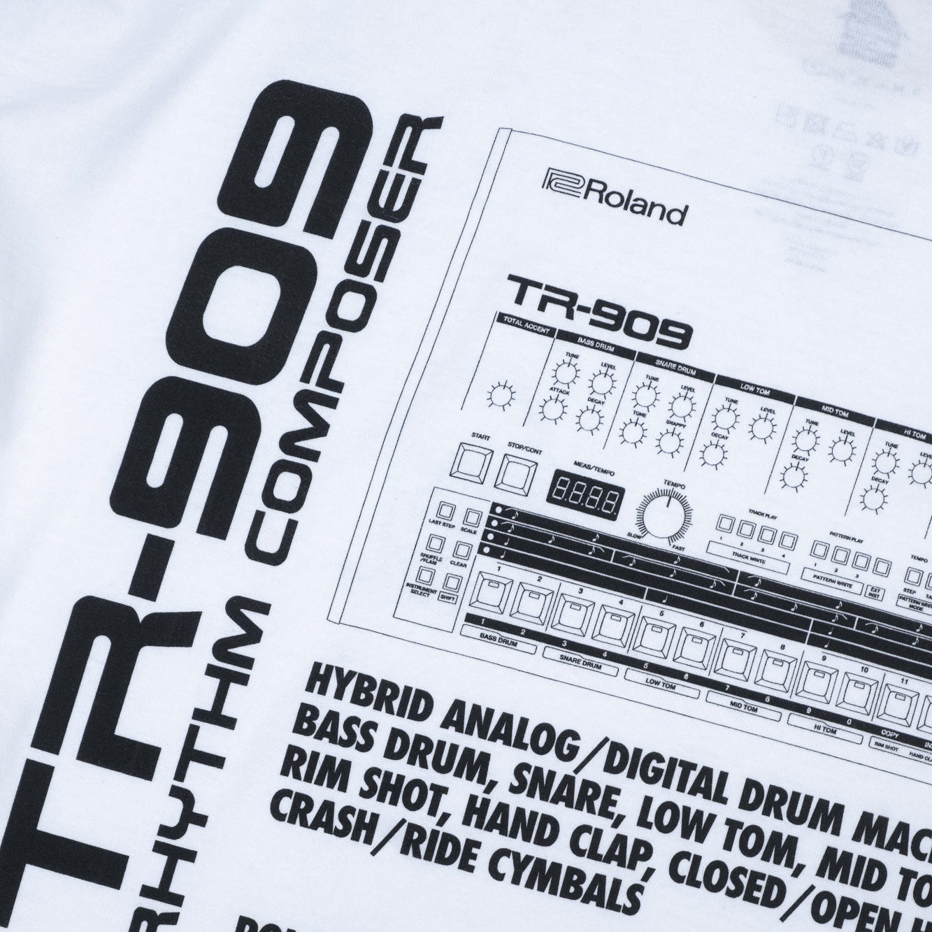 is-ness x Roland TR-909 LS Tee - White