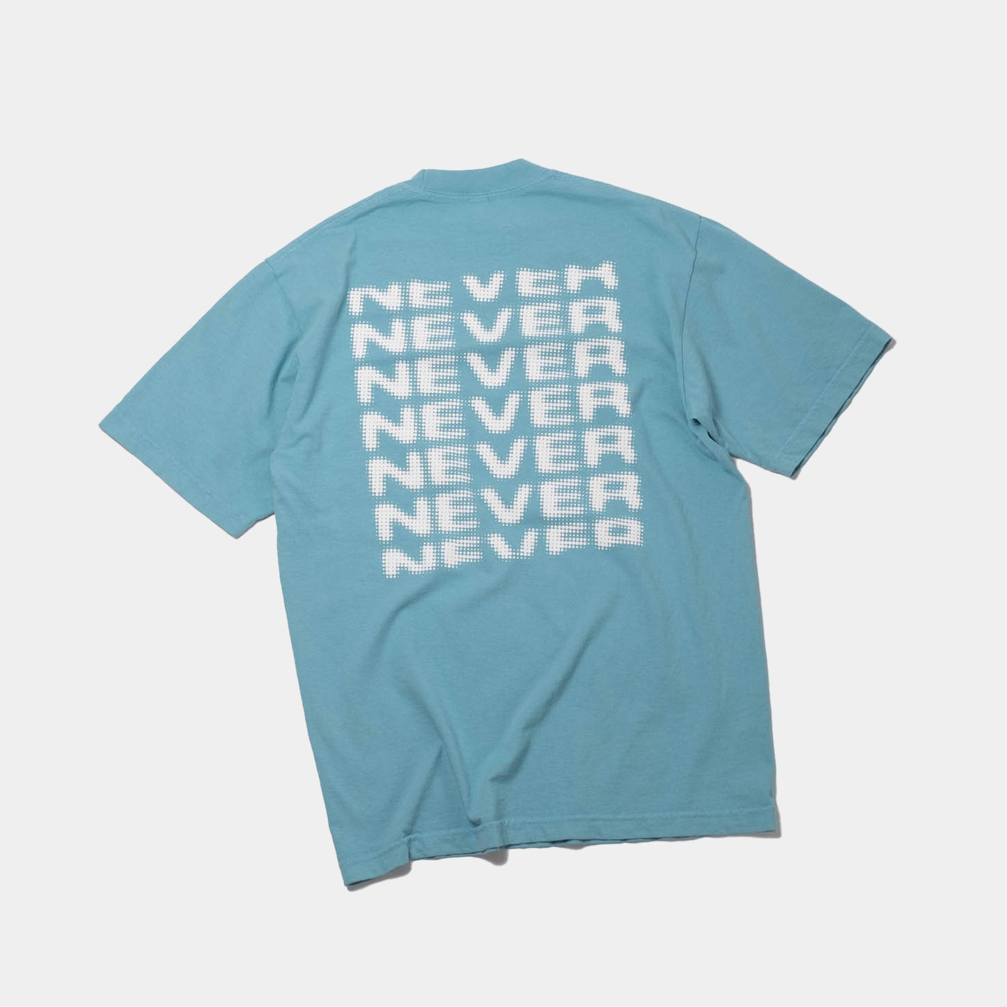 Never Never Halftone Stack Tee - Coral Blue