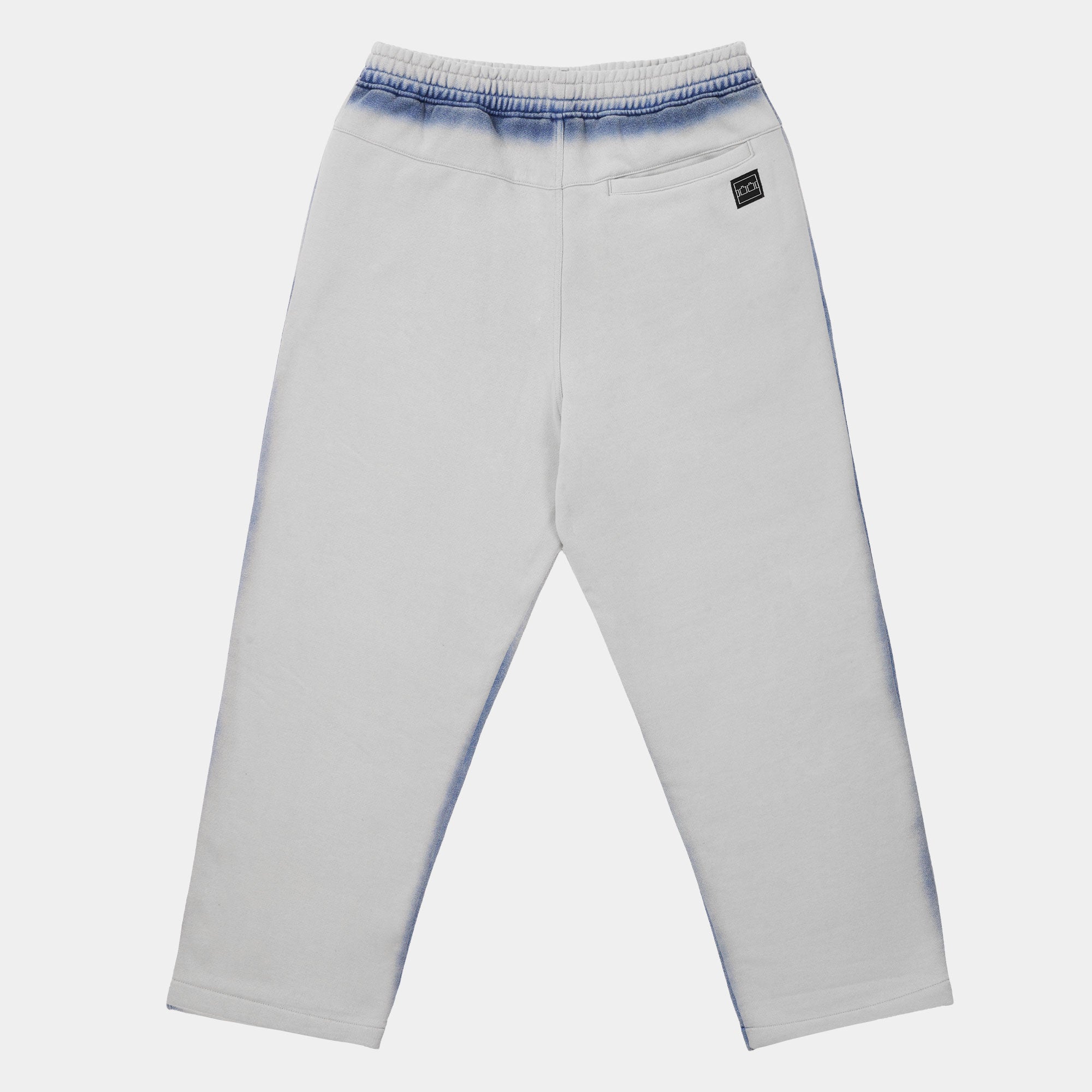 The Trilogy Tapes Overdye Open Hem Jogger Pant - Grey/Blue