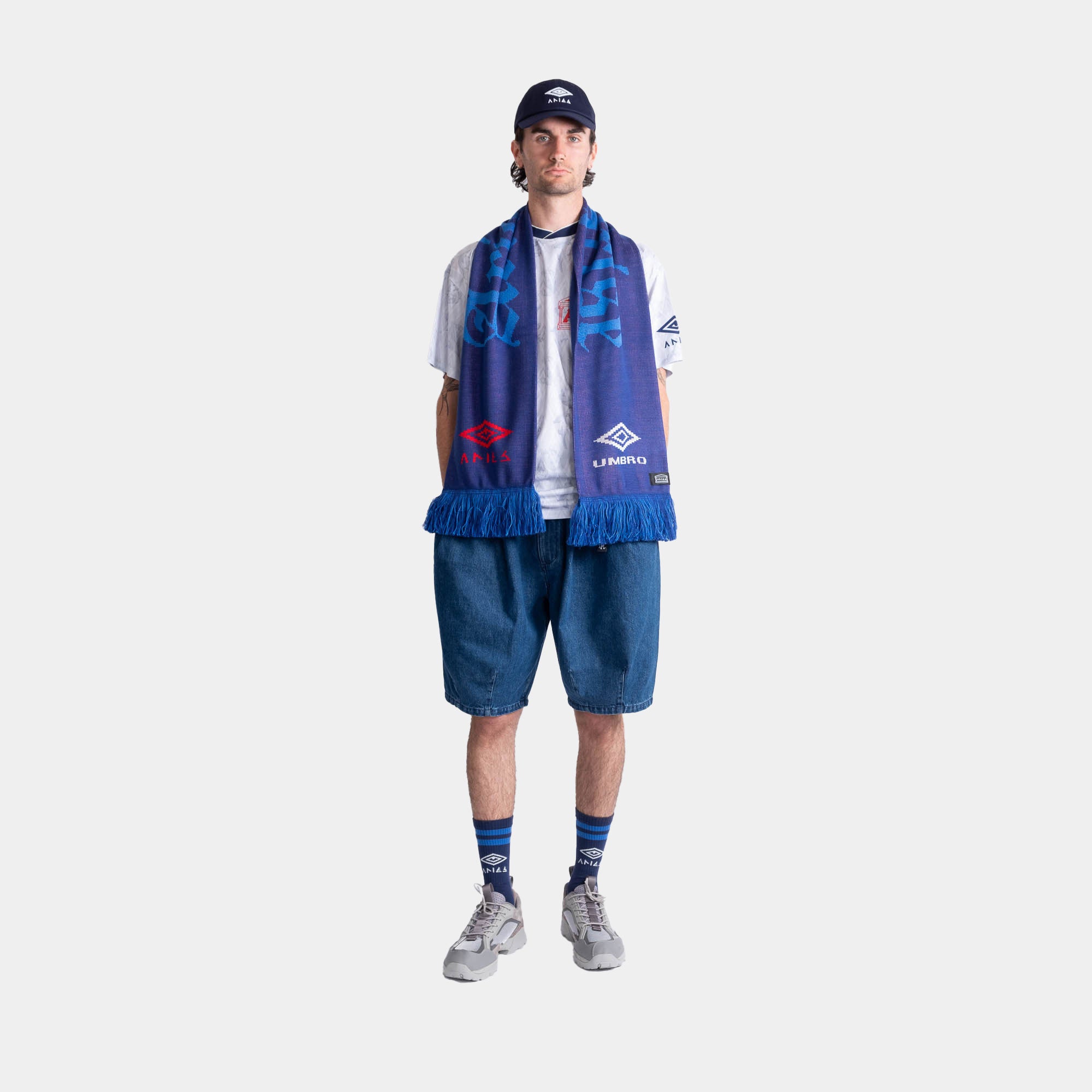 Aries x Umbro Centenary Eye Rose Scarf - Blue