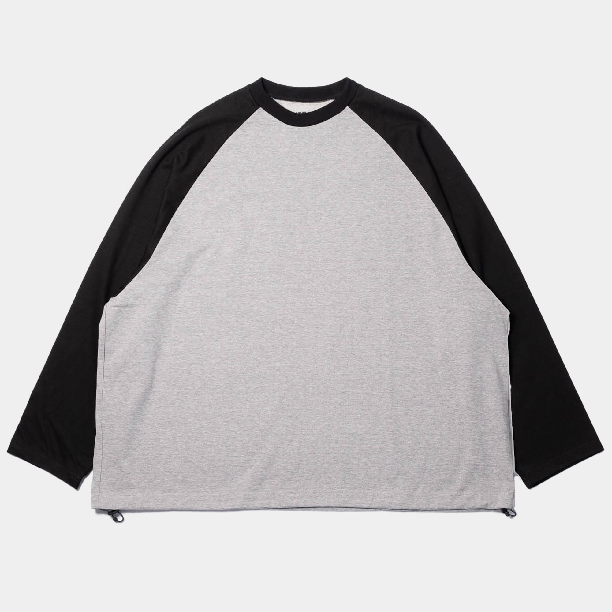 is-ness Balloon Raglan Long Sleeve T-Shirt - Grey/Black