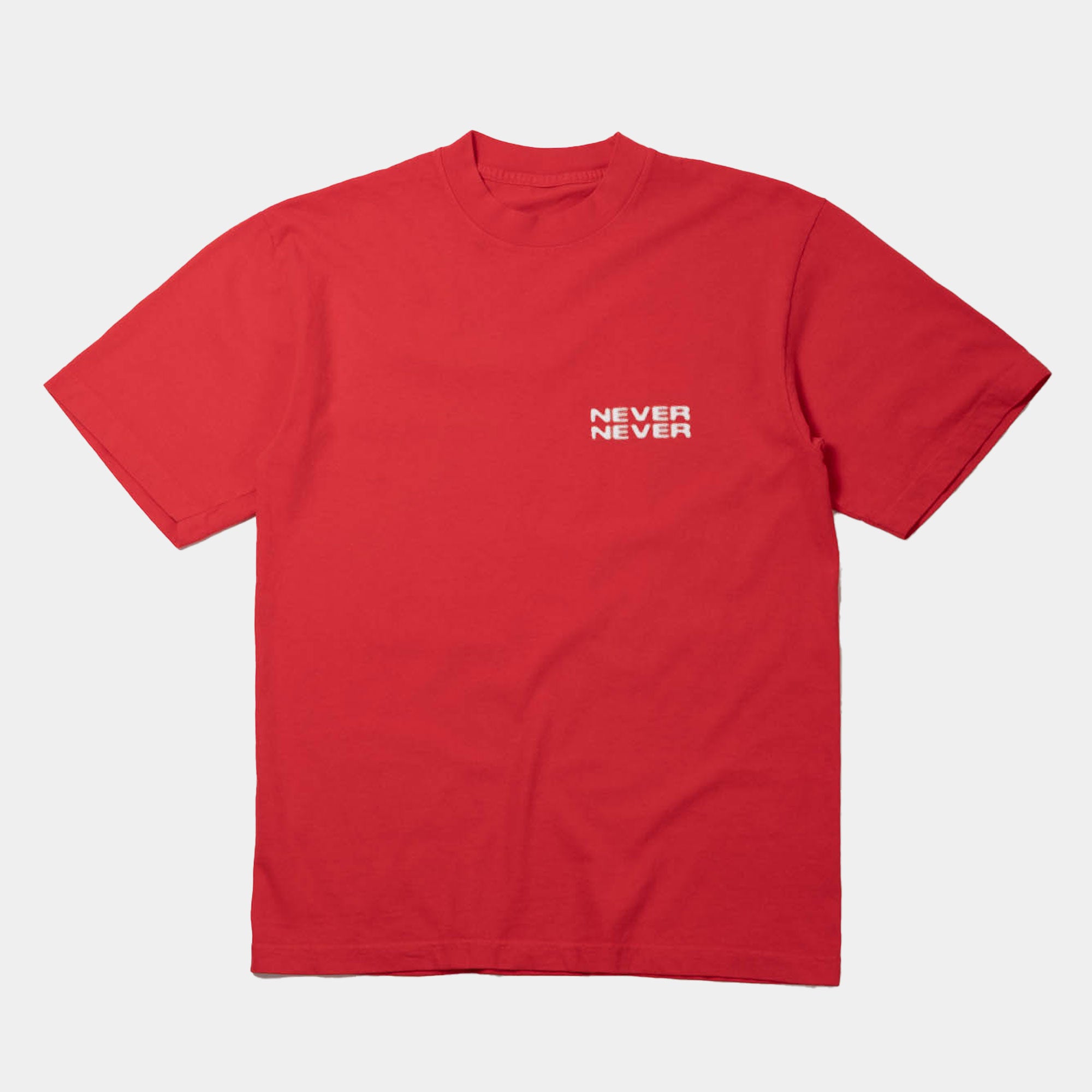 Never Never Halftone Stack Tee - Blood Red