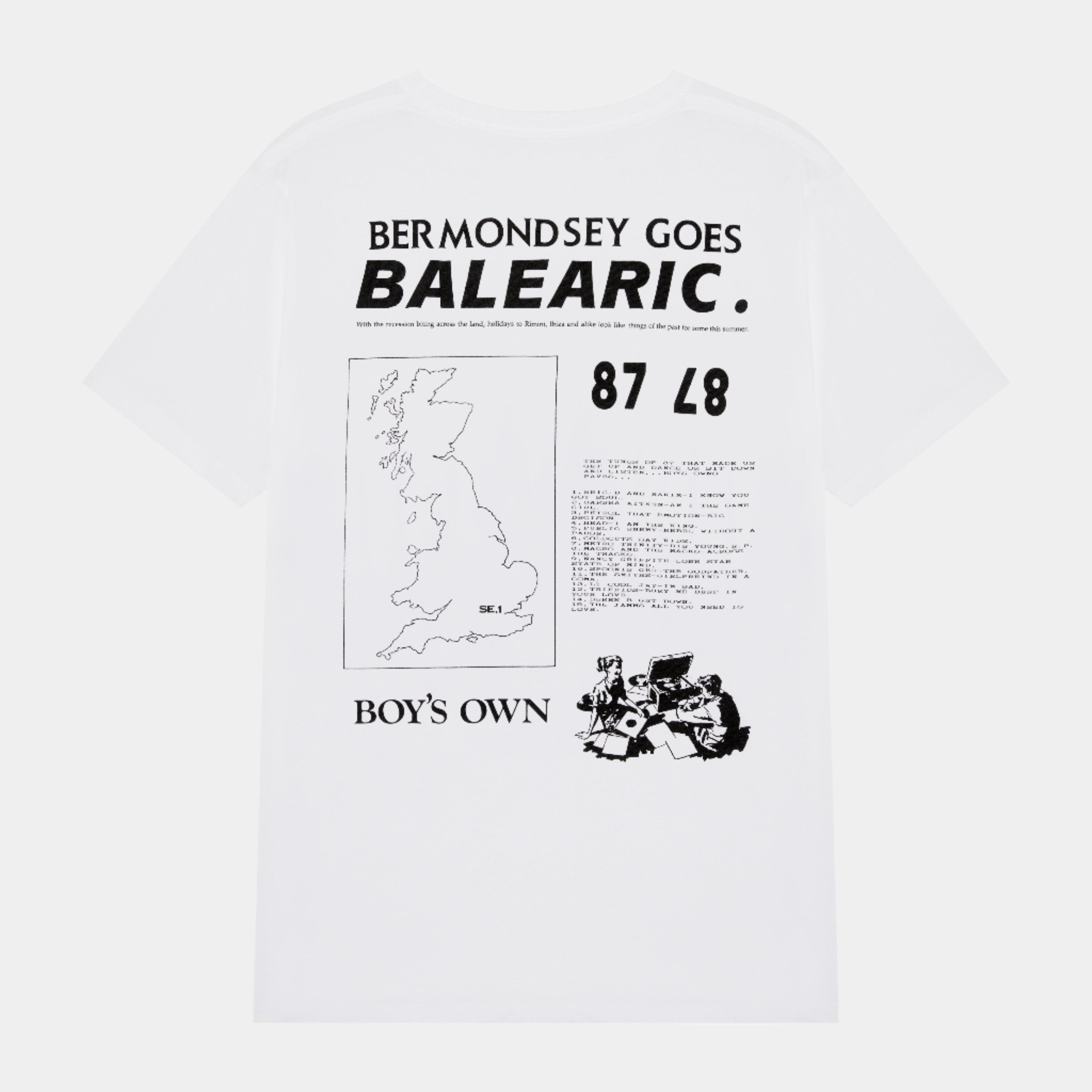 Boy's Own Bermondsey Goes Balearic Tee - White