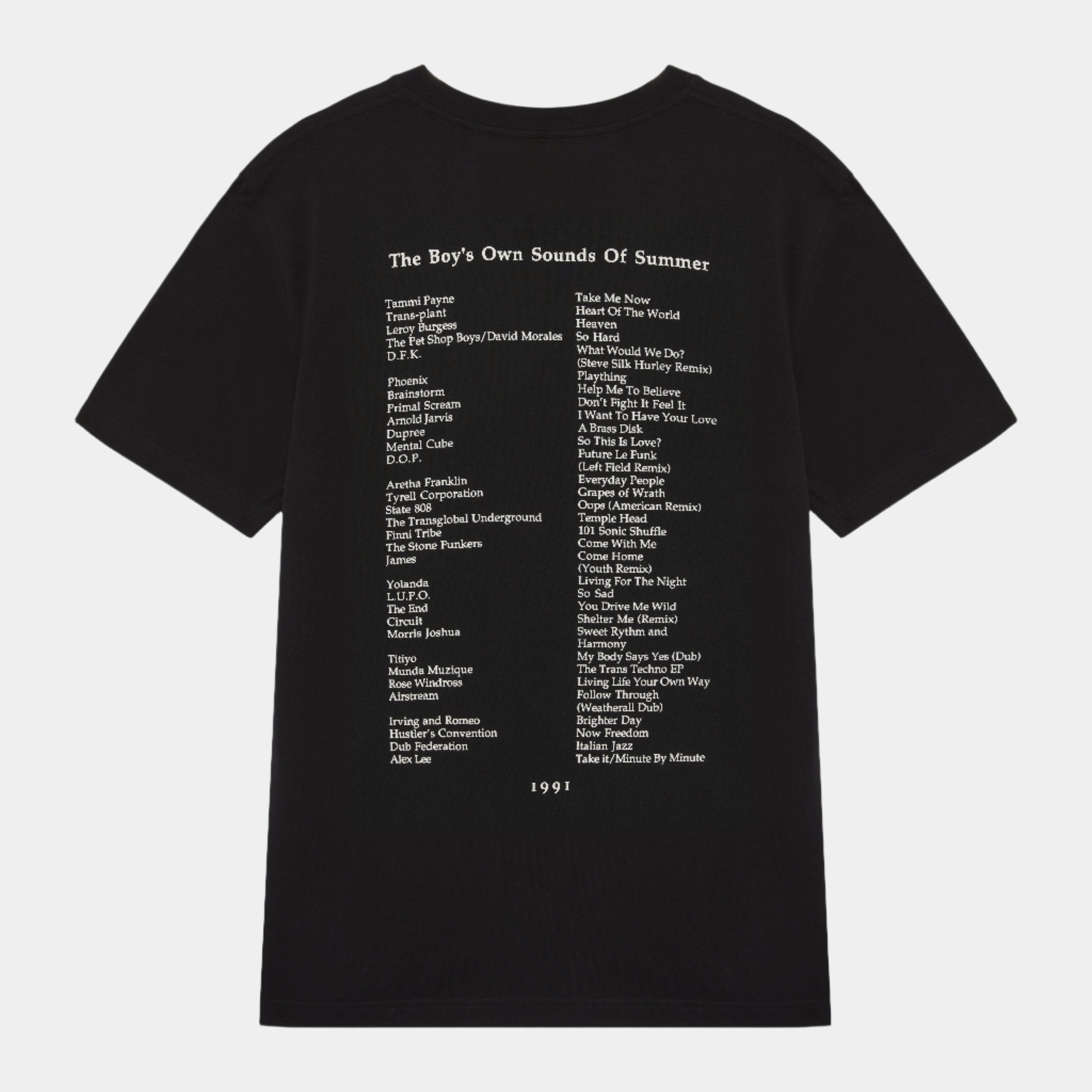 Boy's Own Sounds Of The Summer 1991 Playlist Tee - Black