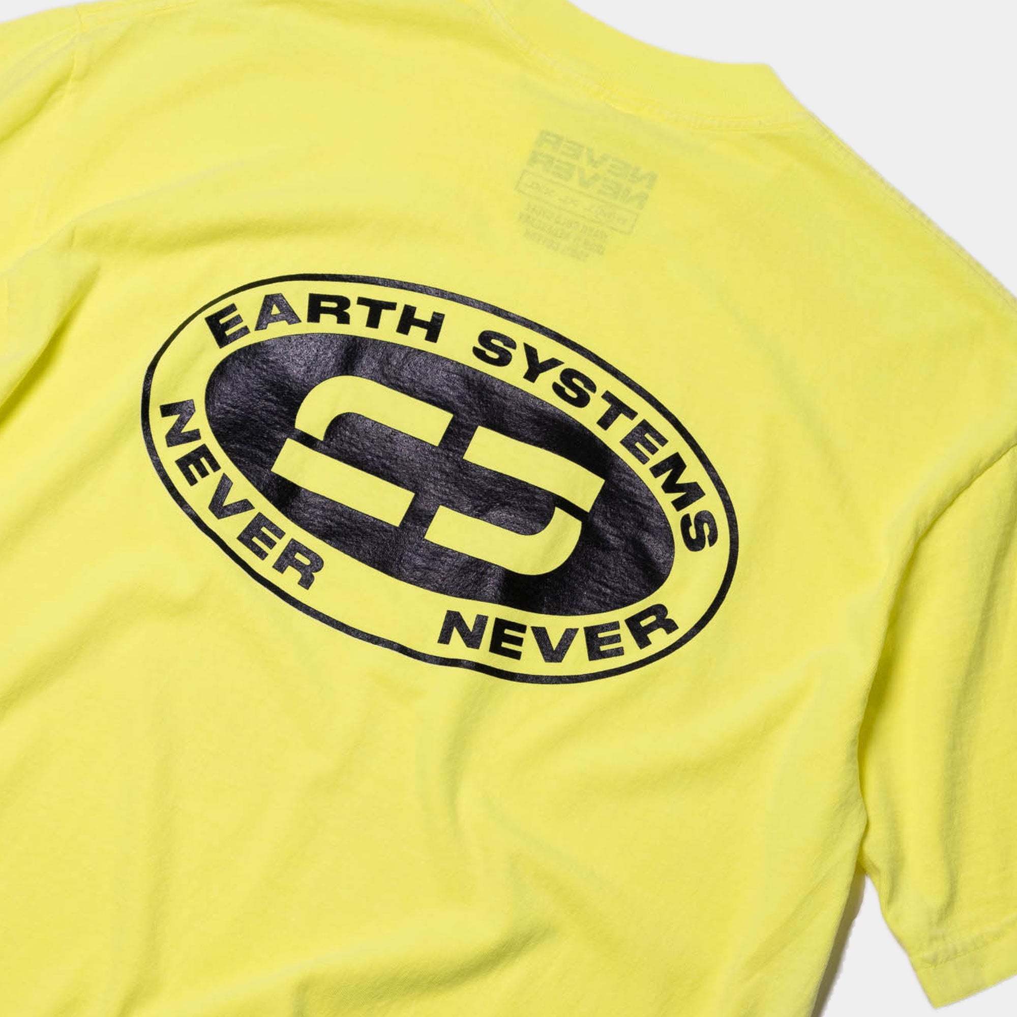 Never Never Earth Systems Tee - Neon Yellow