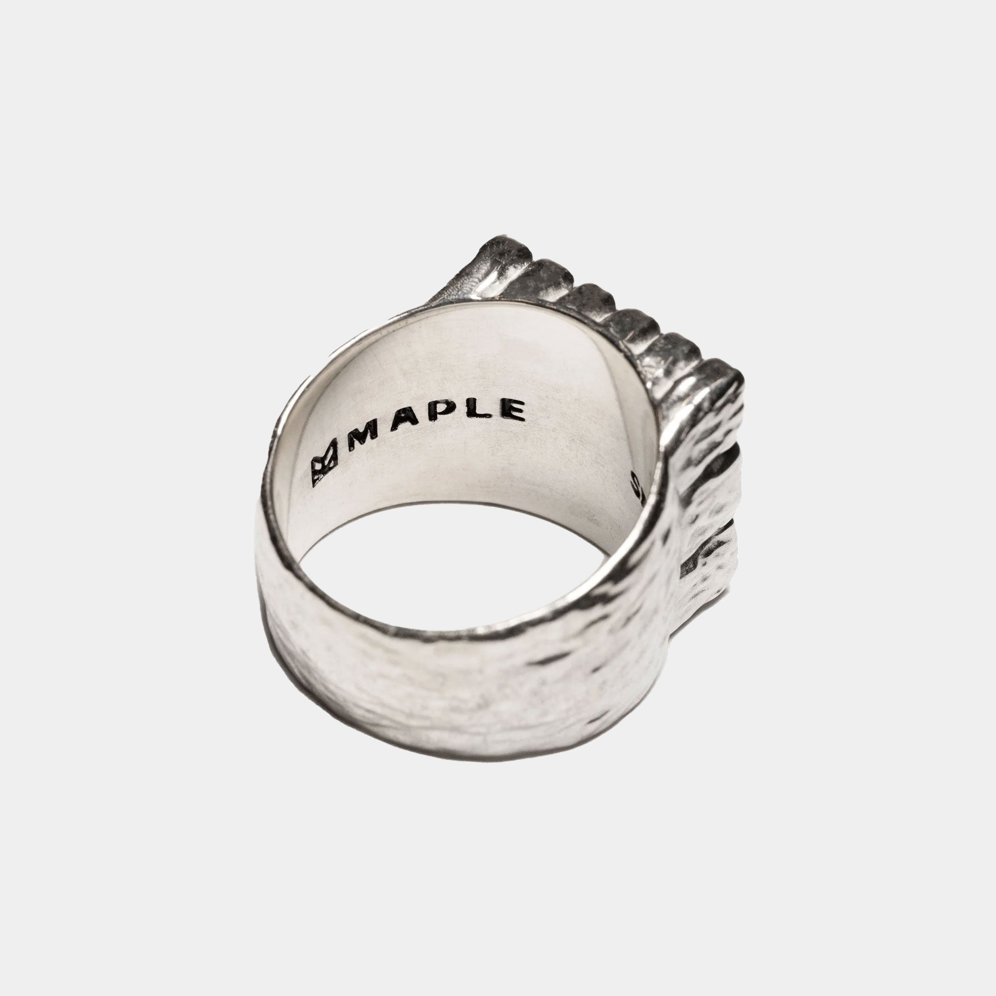 Maple Big Cookie Signet Ring - Silver 925