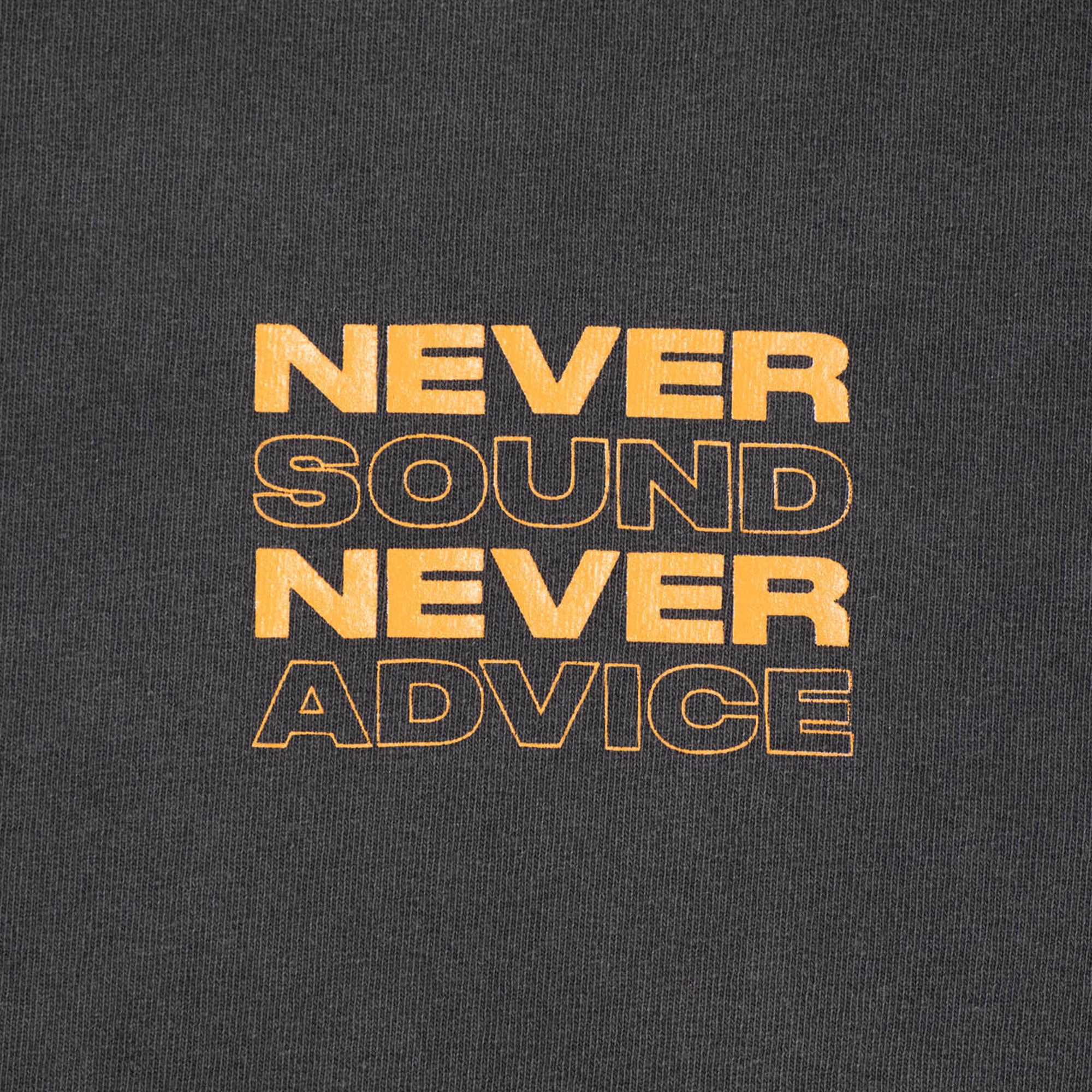 Never Never/Sound Advice Tee - Washed Black