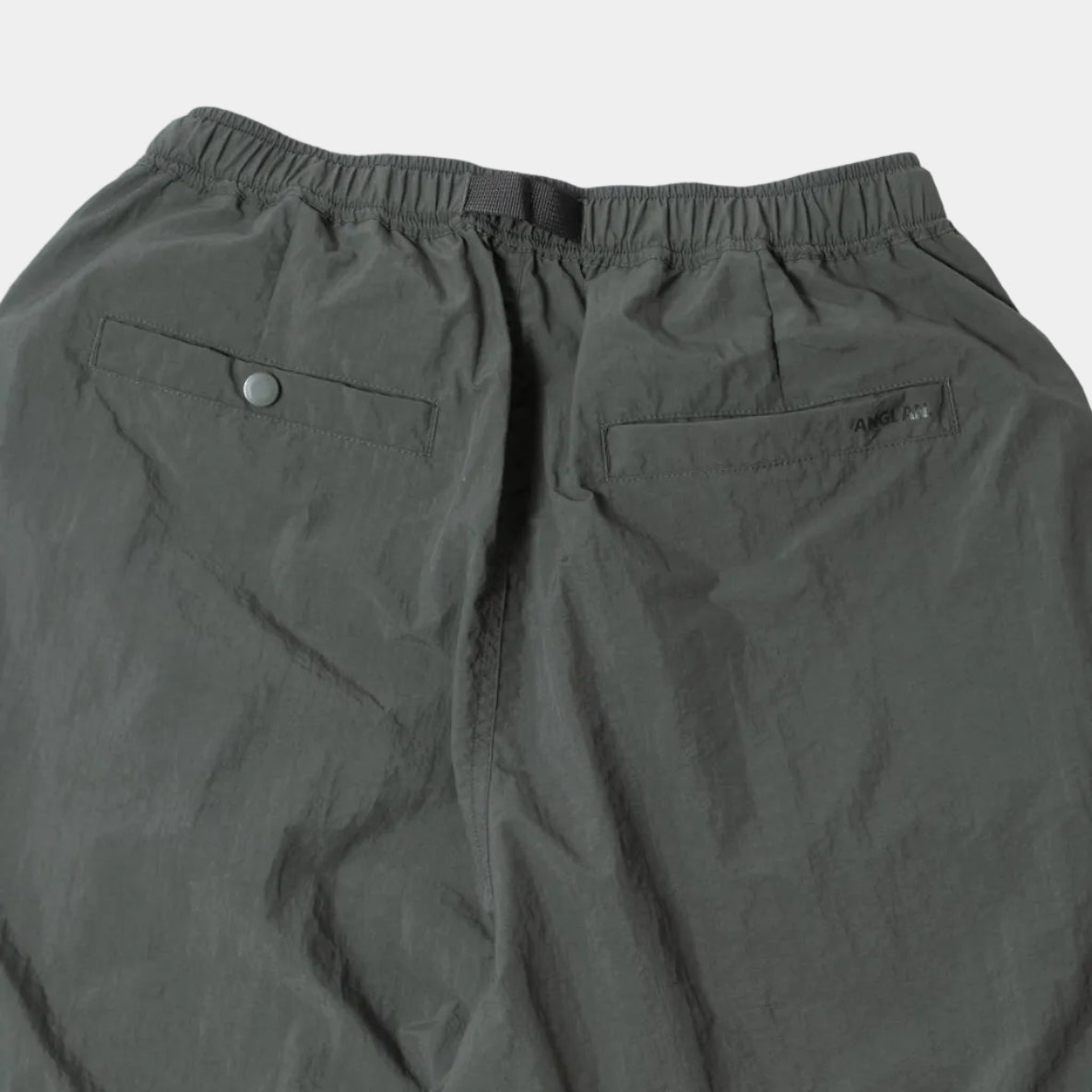 Anglan Nylon Tuck Belt String Balloon Pants - Green