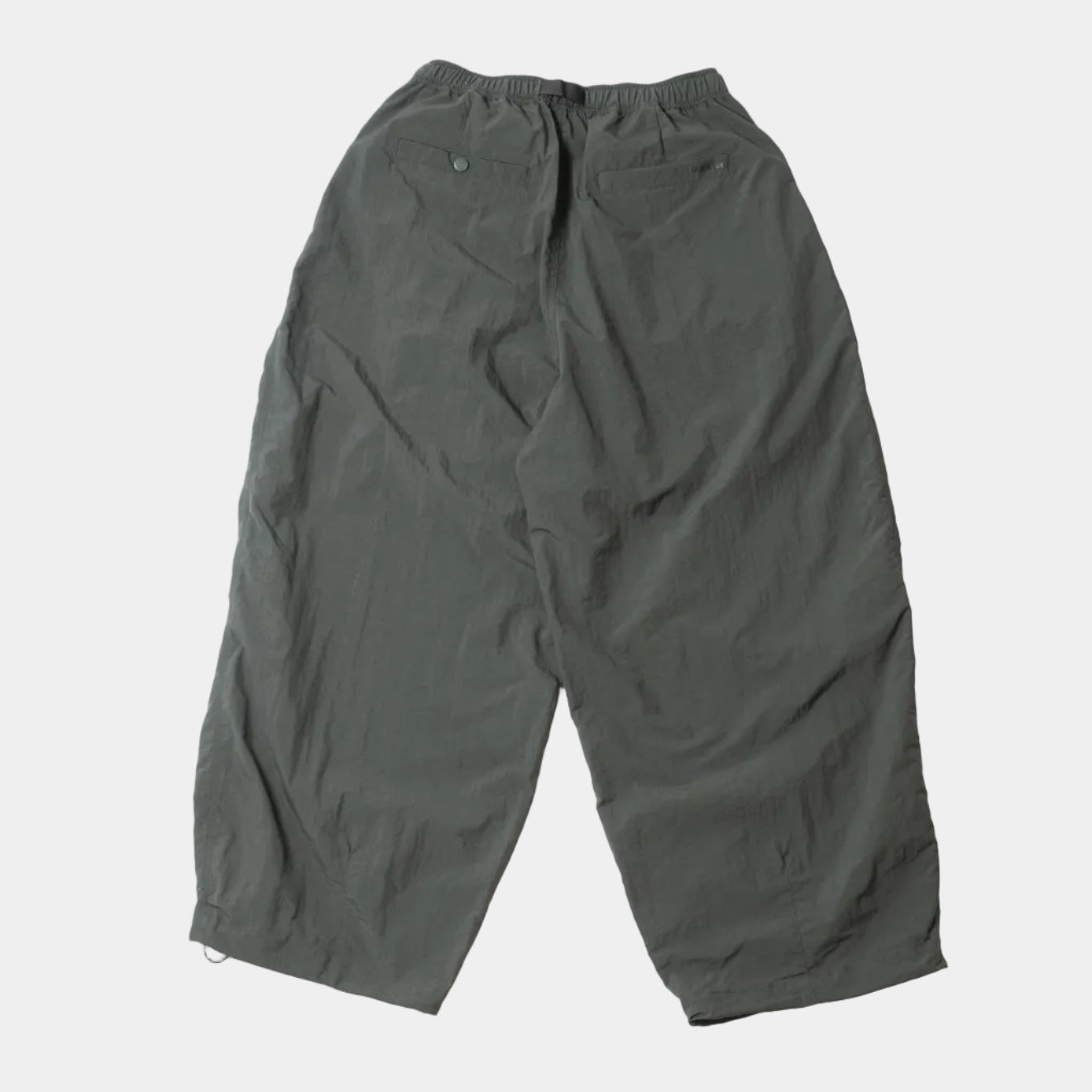 Anglan Nylon Tuck Belt String Balloon Pants - Green