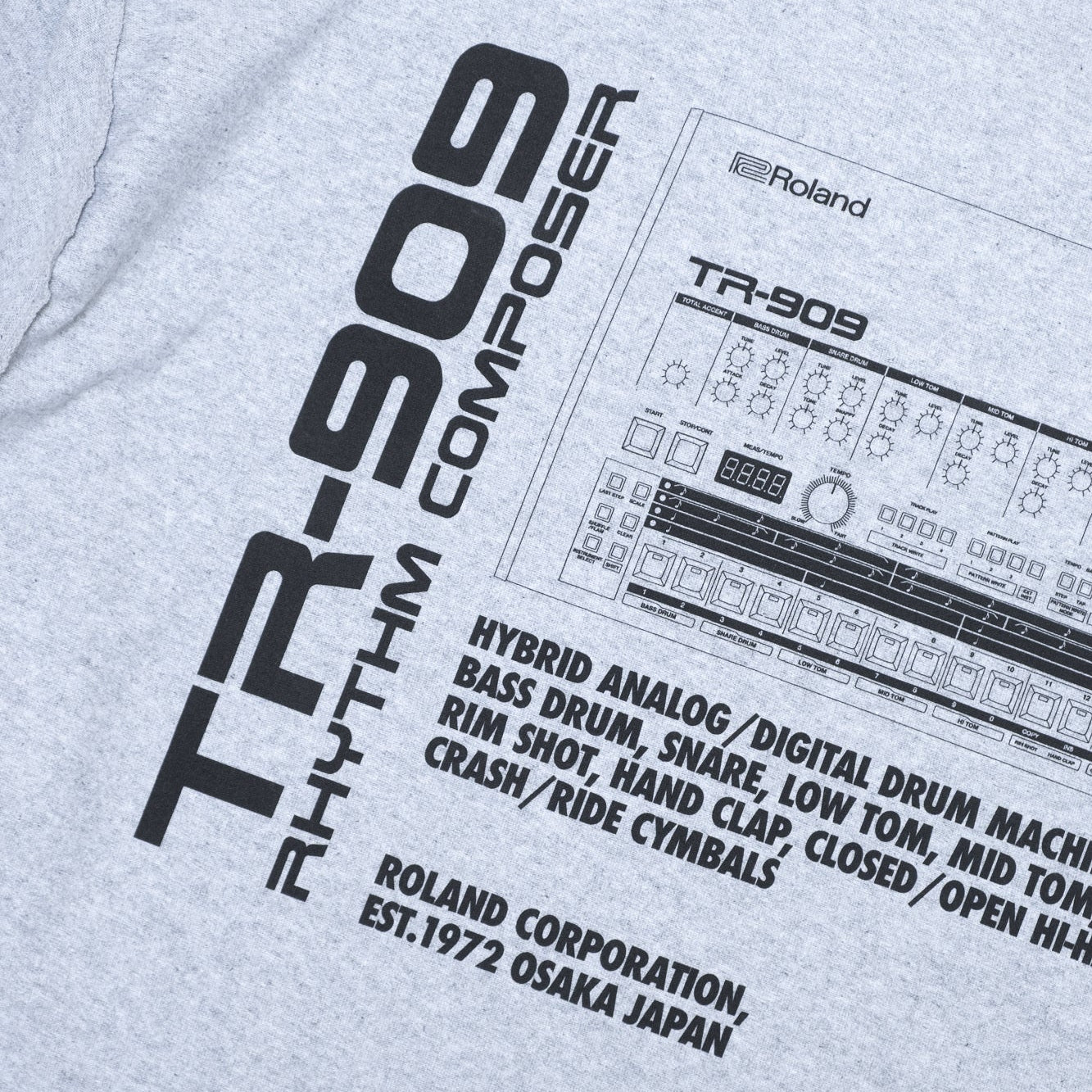 is-ness x Roland TR-909 LS Tee - Grey