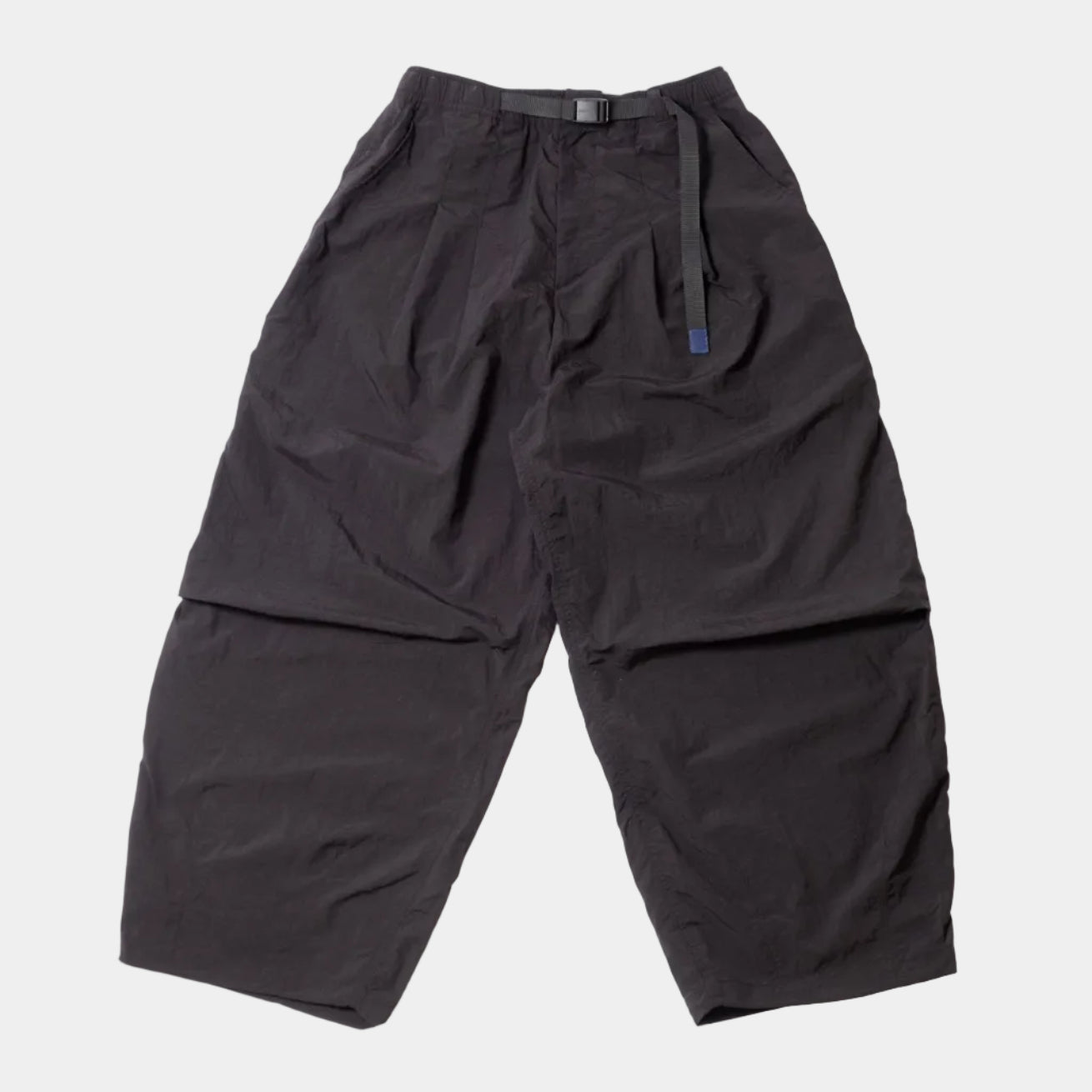 Anglan Nylon Tuck Belt String Balloon Pants - Black