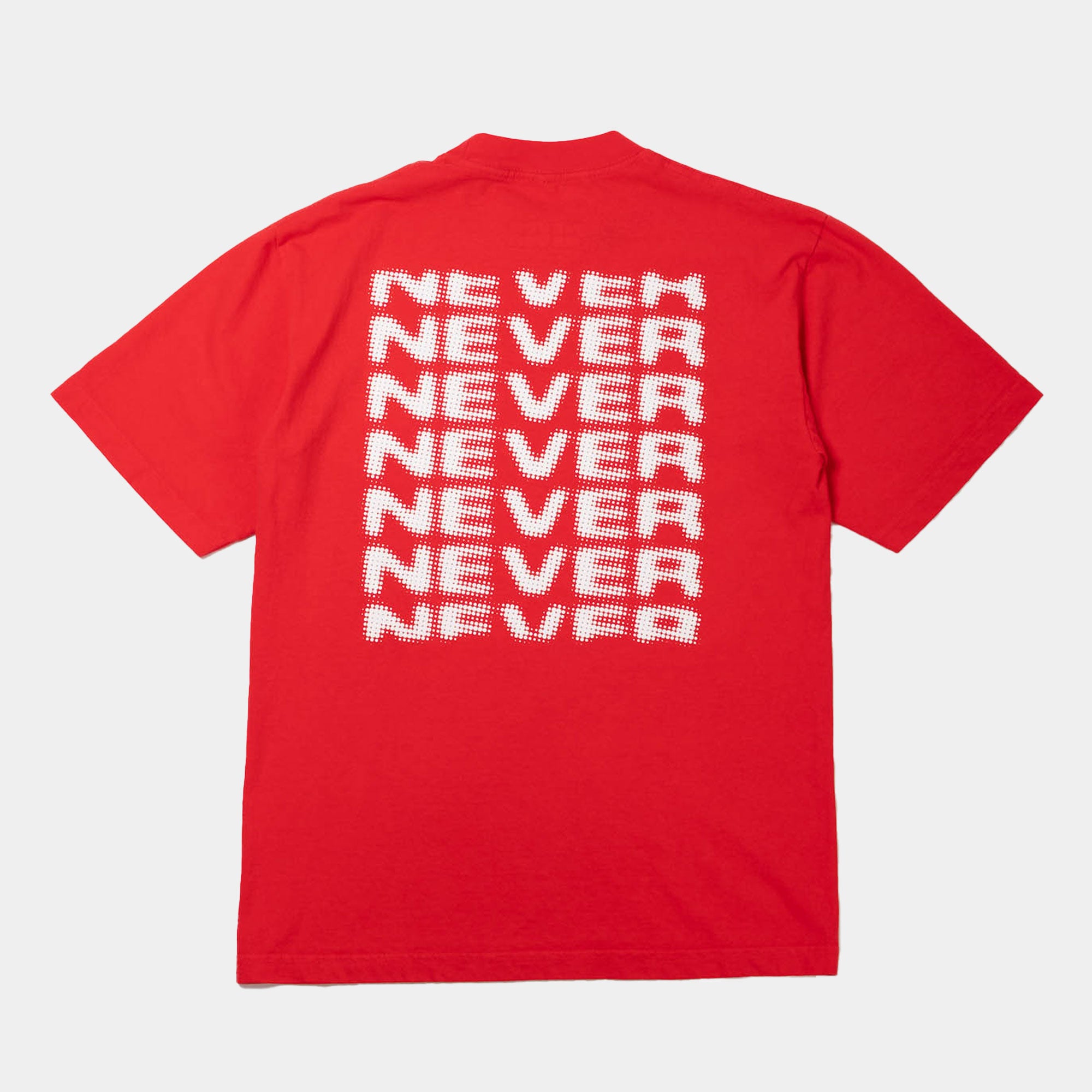 Never Never Halftone Stack Tee - Blood Red