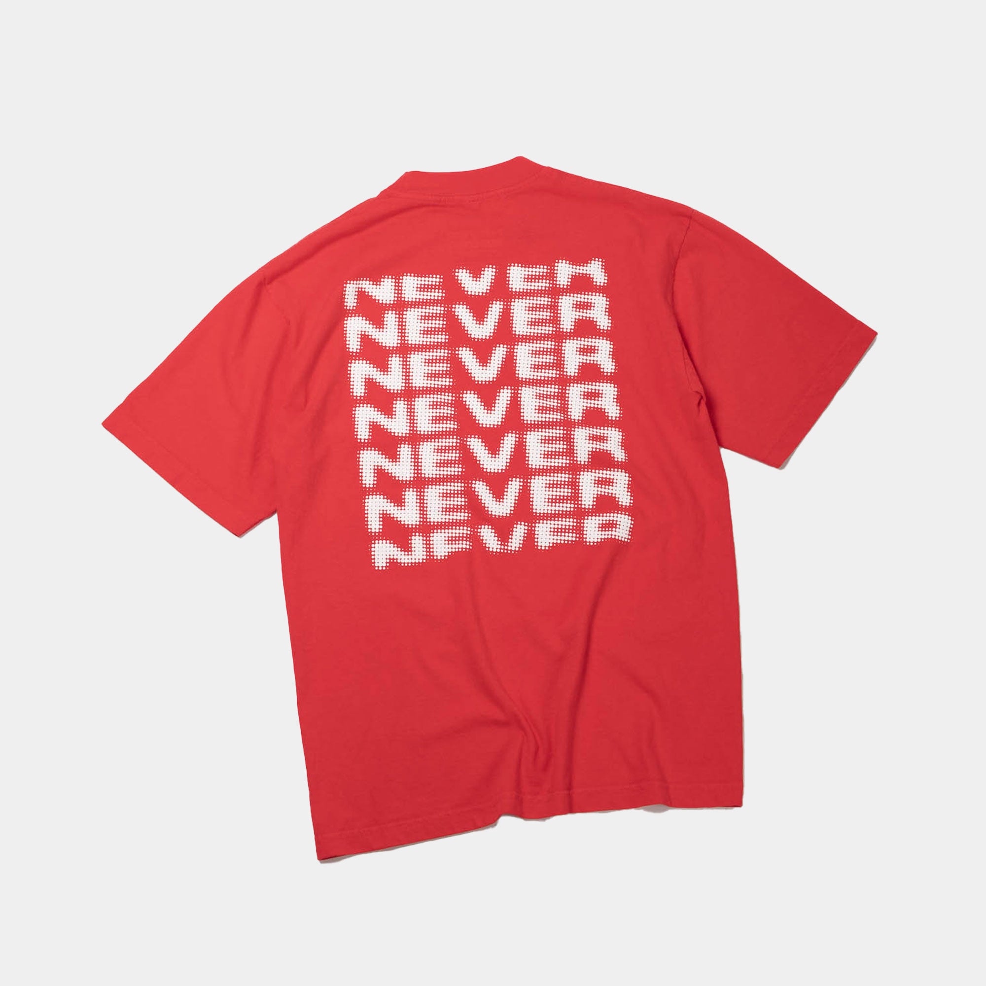 Never Never Halftone Stack Tee - Blood Red