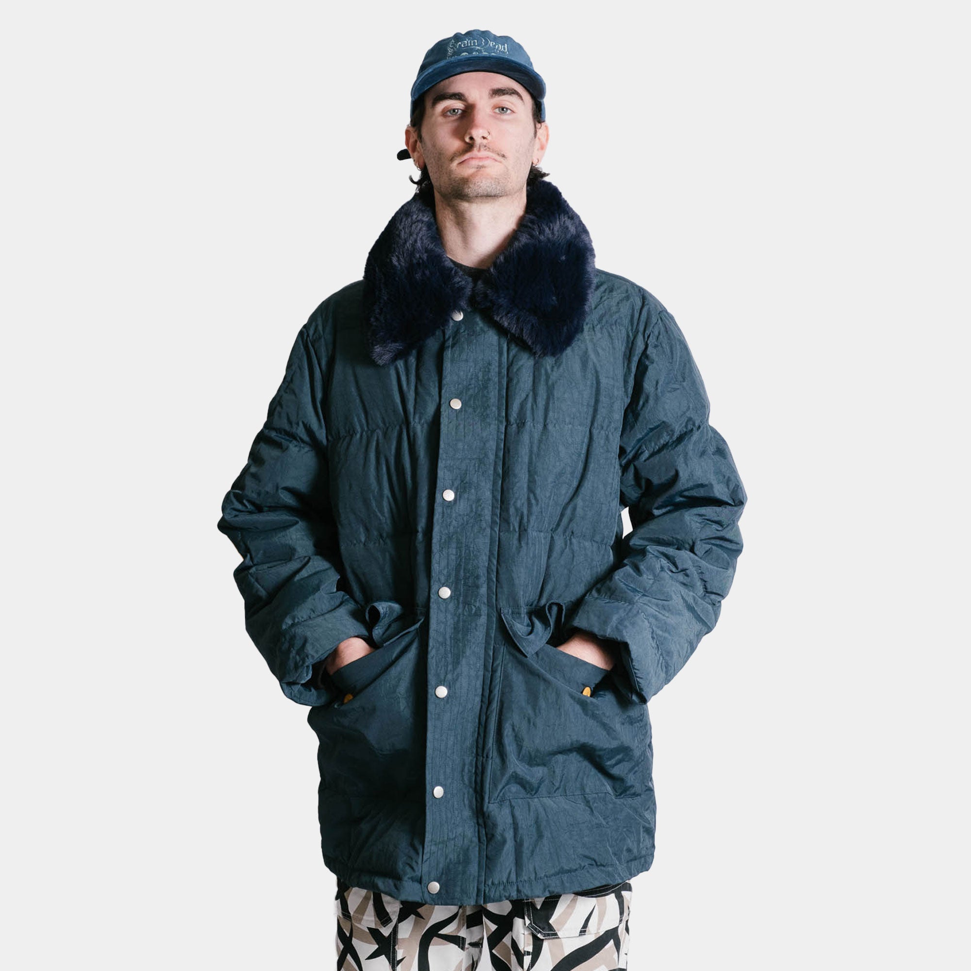 Brain Dead Homage Parka - Navy