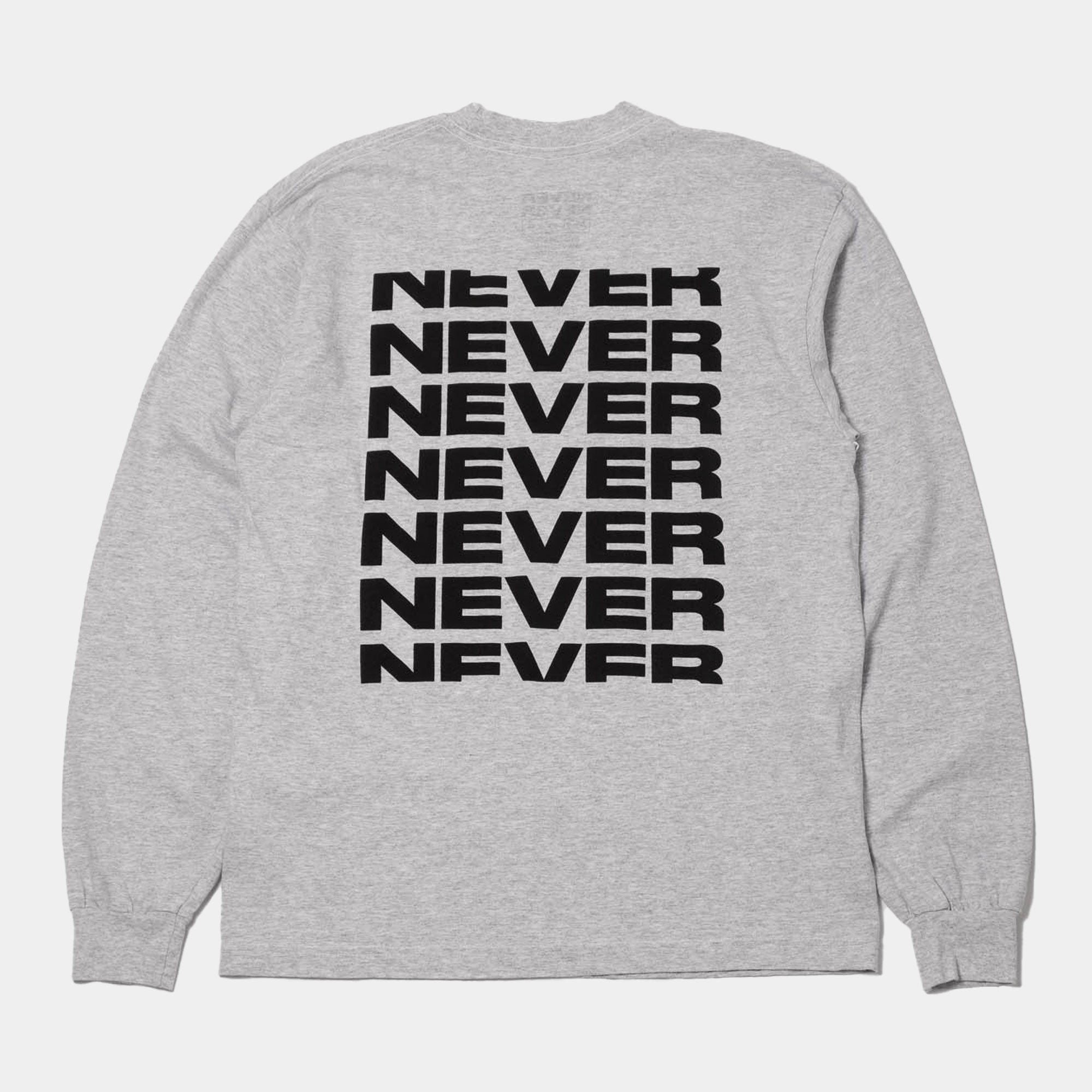 Never Never Concrète Stack LS Tee - Ash Grey