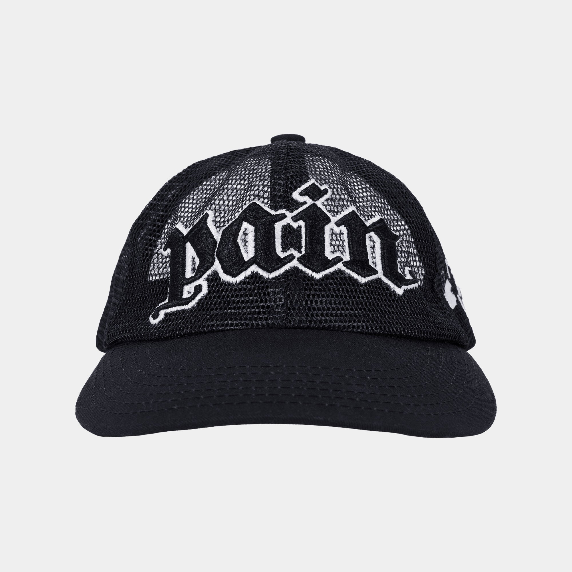 The Trilogy Tapes Pain Allover Mesh Trucker 6 Panel Cap - Black