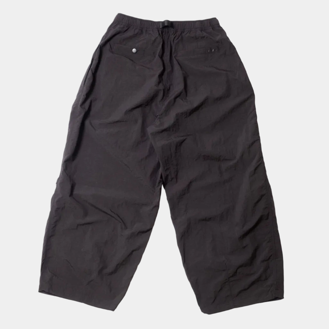 Anglan Nylon Tuck Belt String Balloon Pants - Black