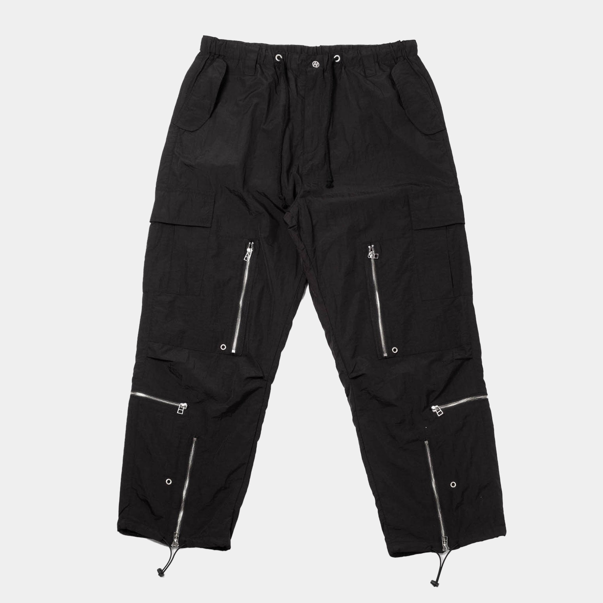 The Salvages Amorph Crinkled Nylon Flight Pants - Black