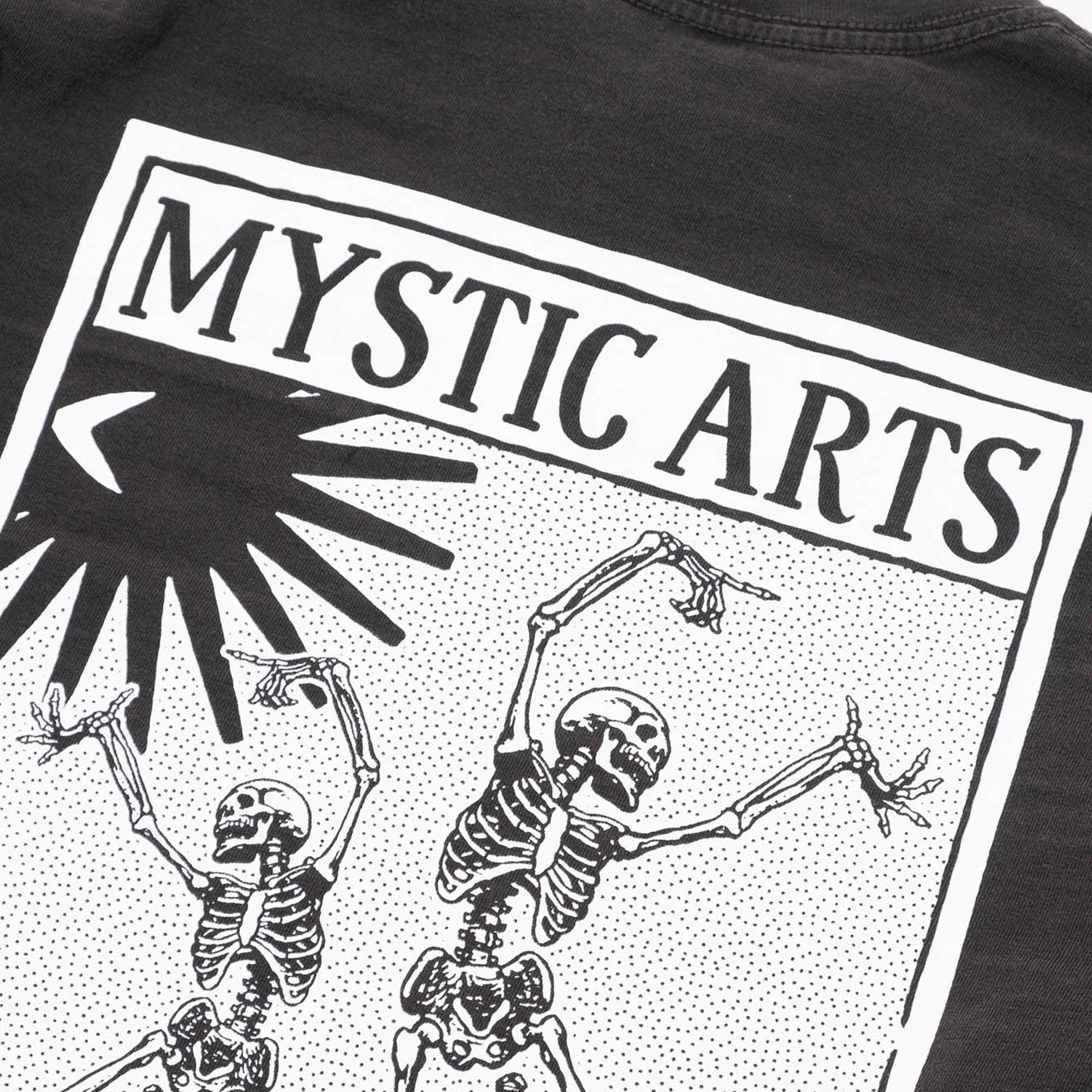 Never Never Mystic Arts/Black Bones LS Tee - Washed Black