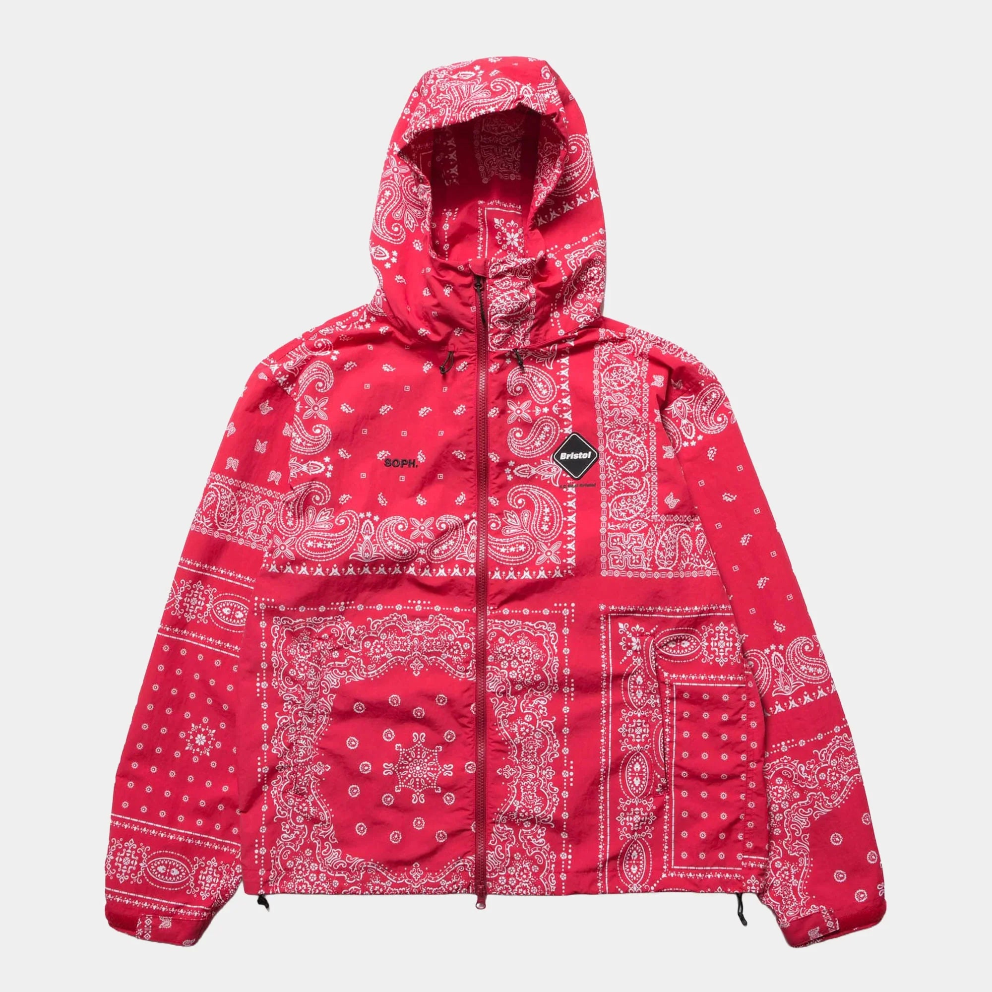 F.C.Real Bristol Bandana Nylon Hooded Blouson Jacket - Red