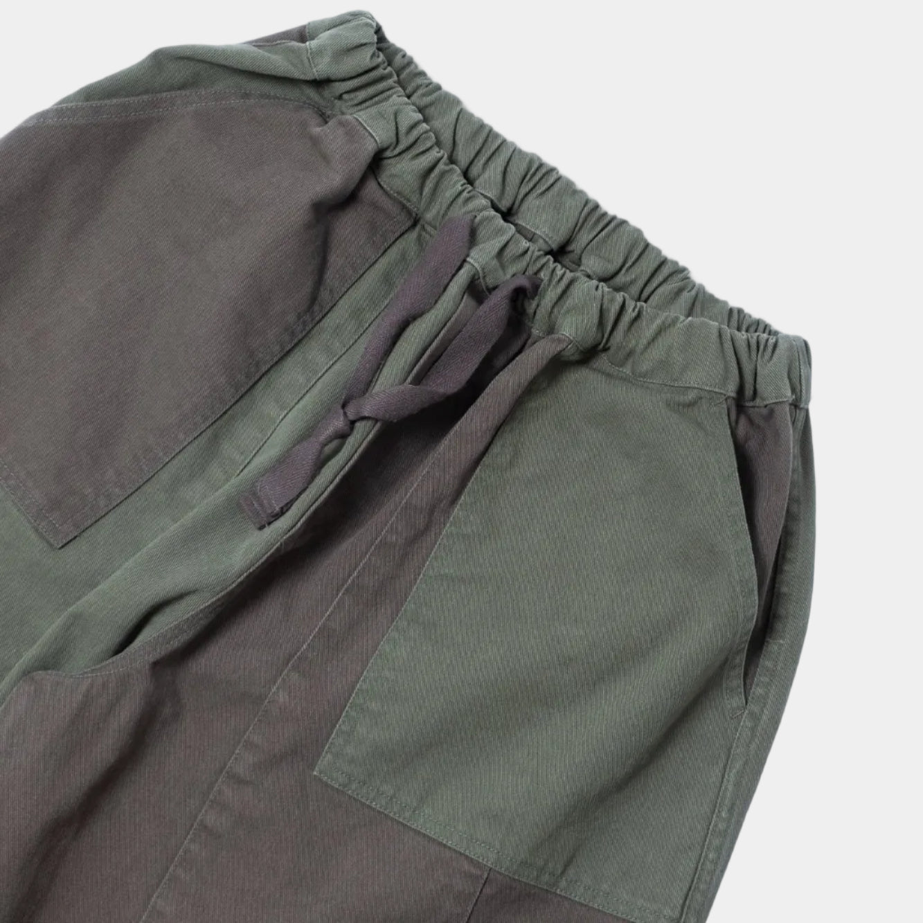 Anglan Panel Mix Balloon Balloon Pants - Khaki