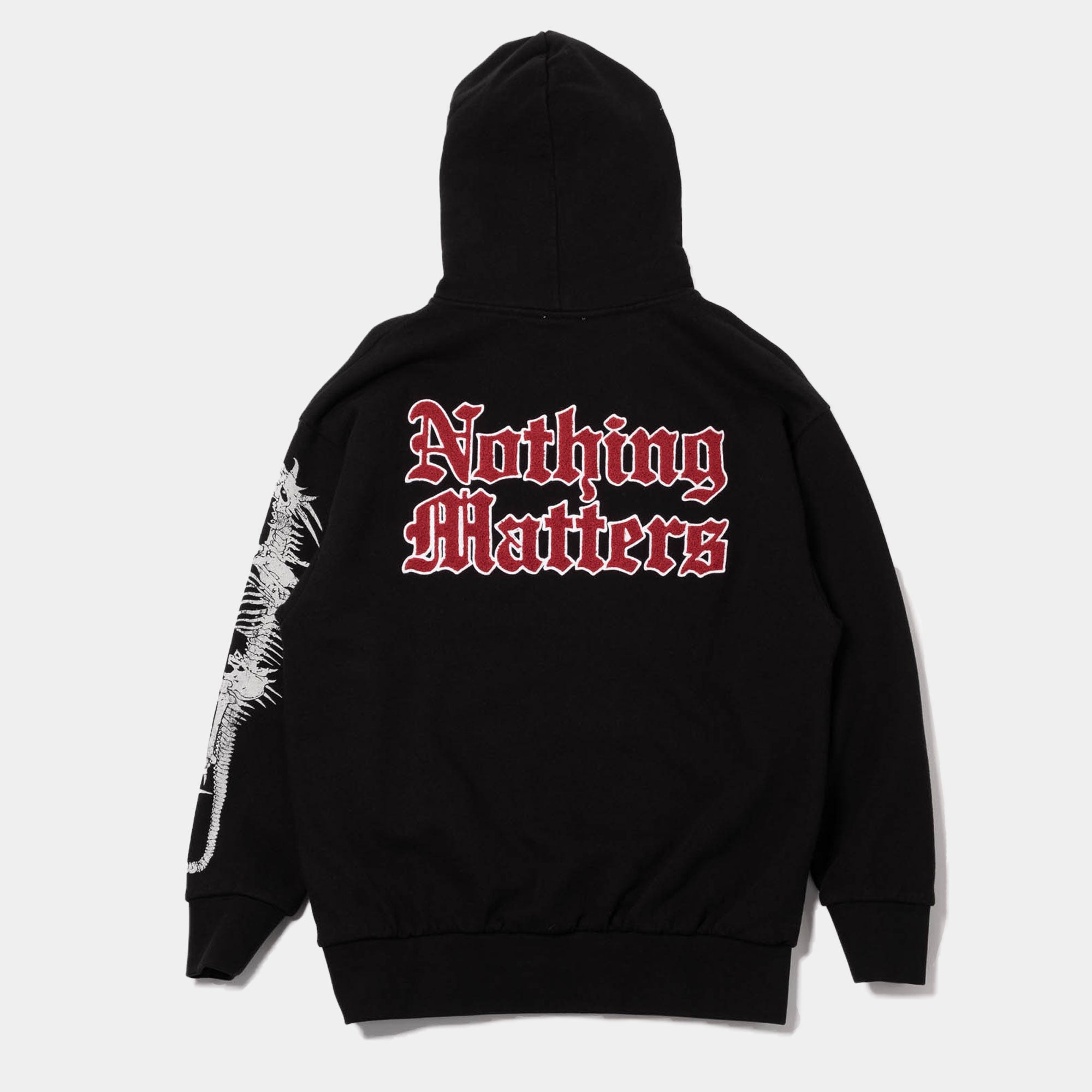 Aries Nothing Matters Embroidered Hoodie - Black