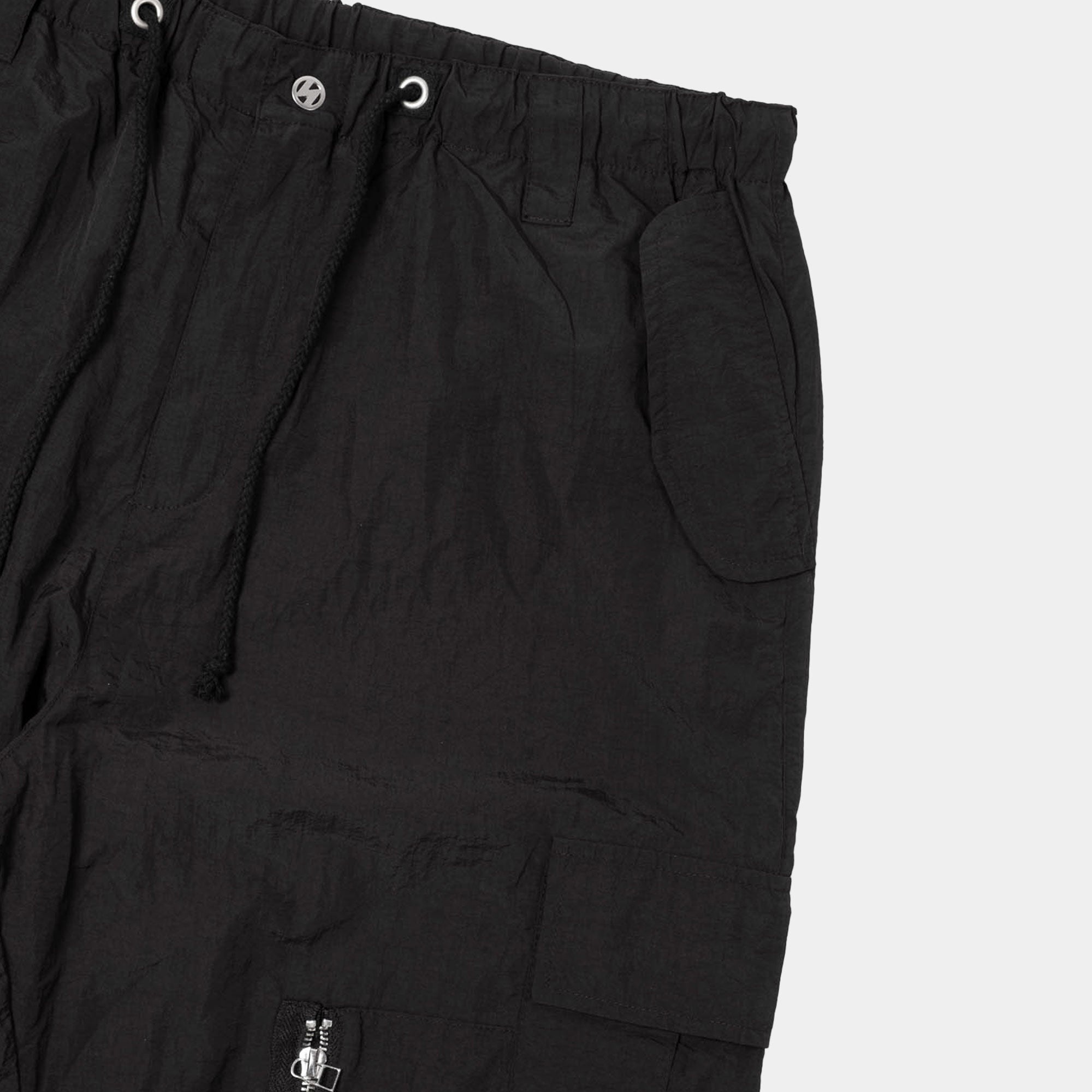 The Salvages Amorph Crinkled Nylon Flight Pants - Black