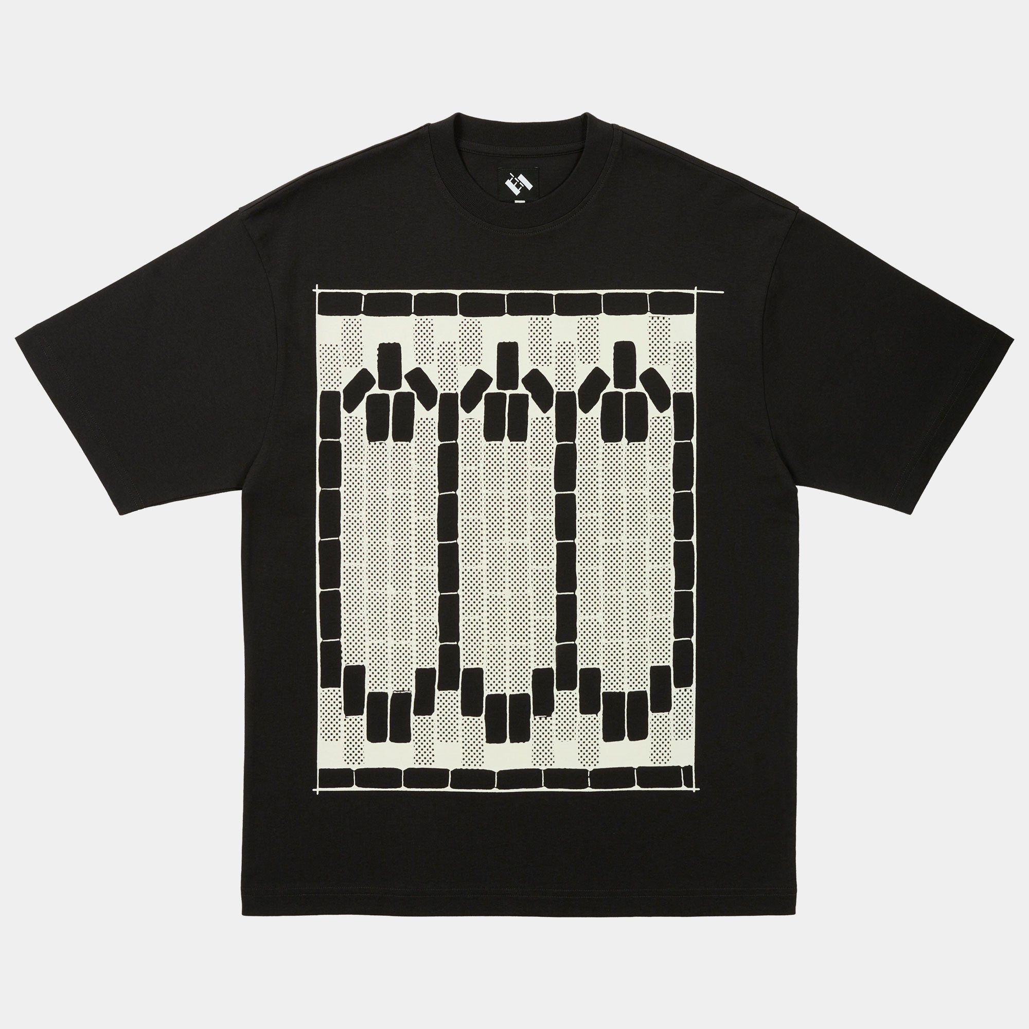 The Trilogy Tapes Tetris Teeth T-Shirt - Black/Glow In The Dark