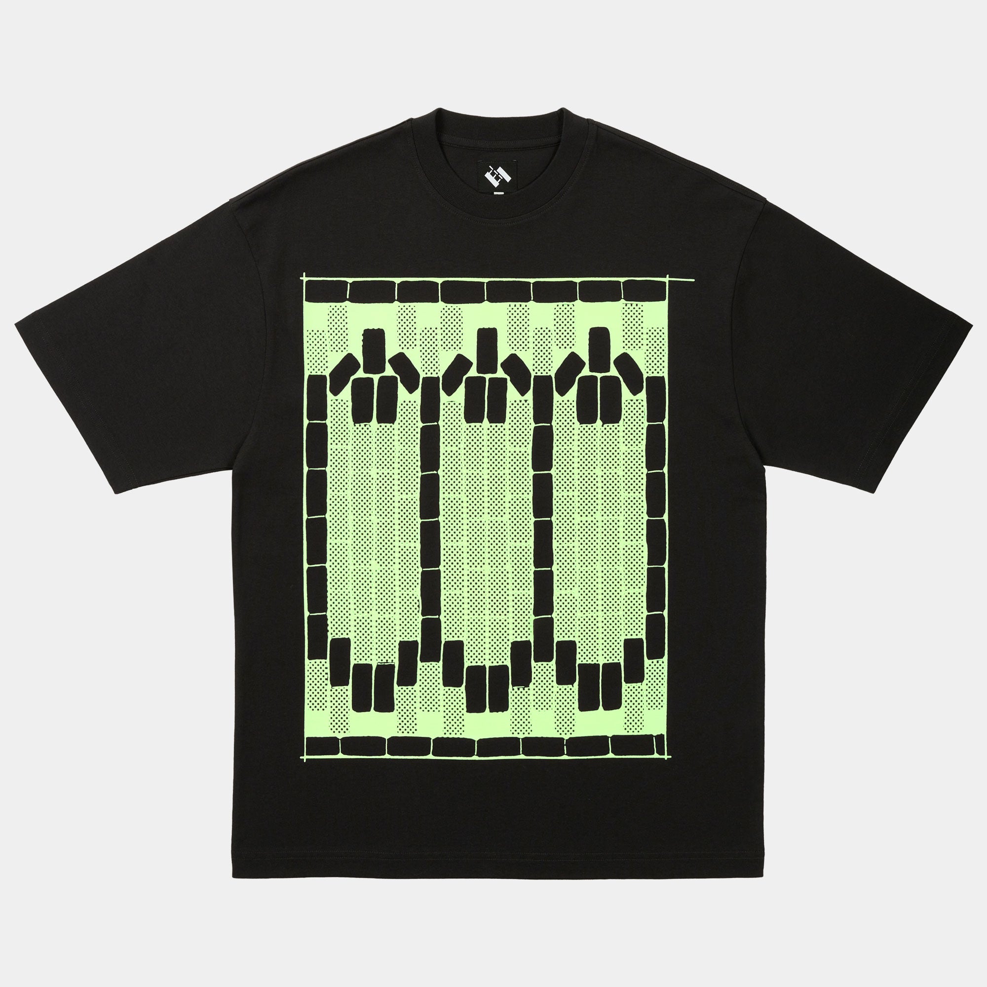 The Trilogy Tapes Tetris Teeth T-Shirt - Black/Glow In The Dark