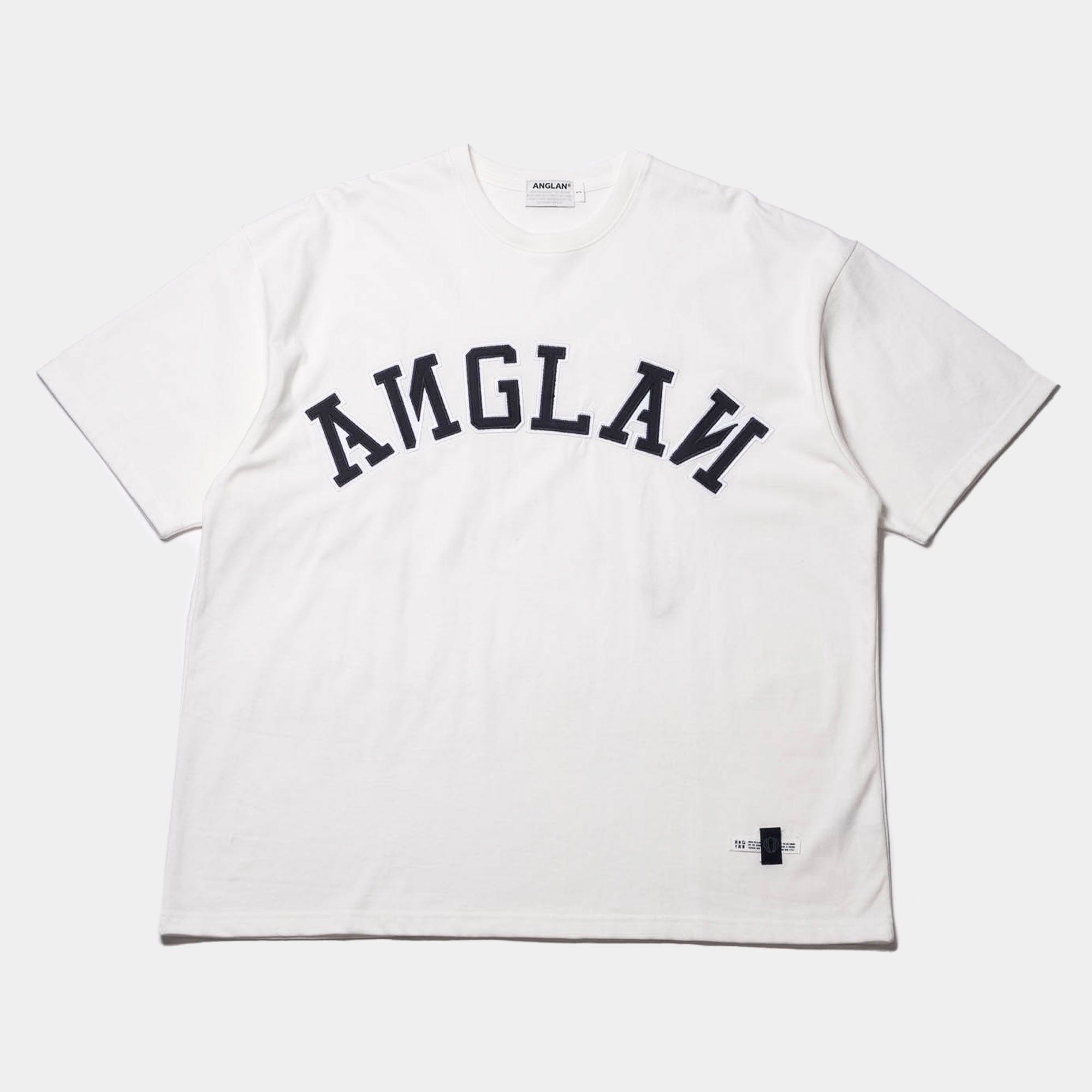 Anglan Applique Logo Half Tee - White