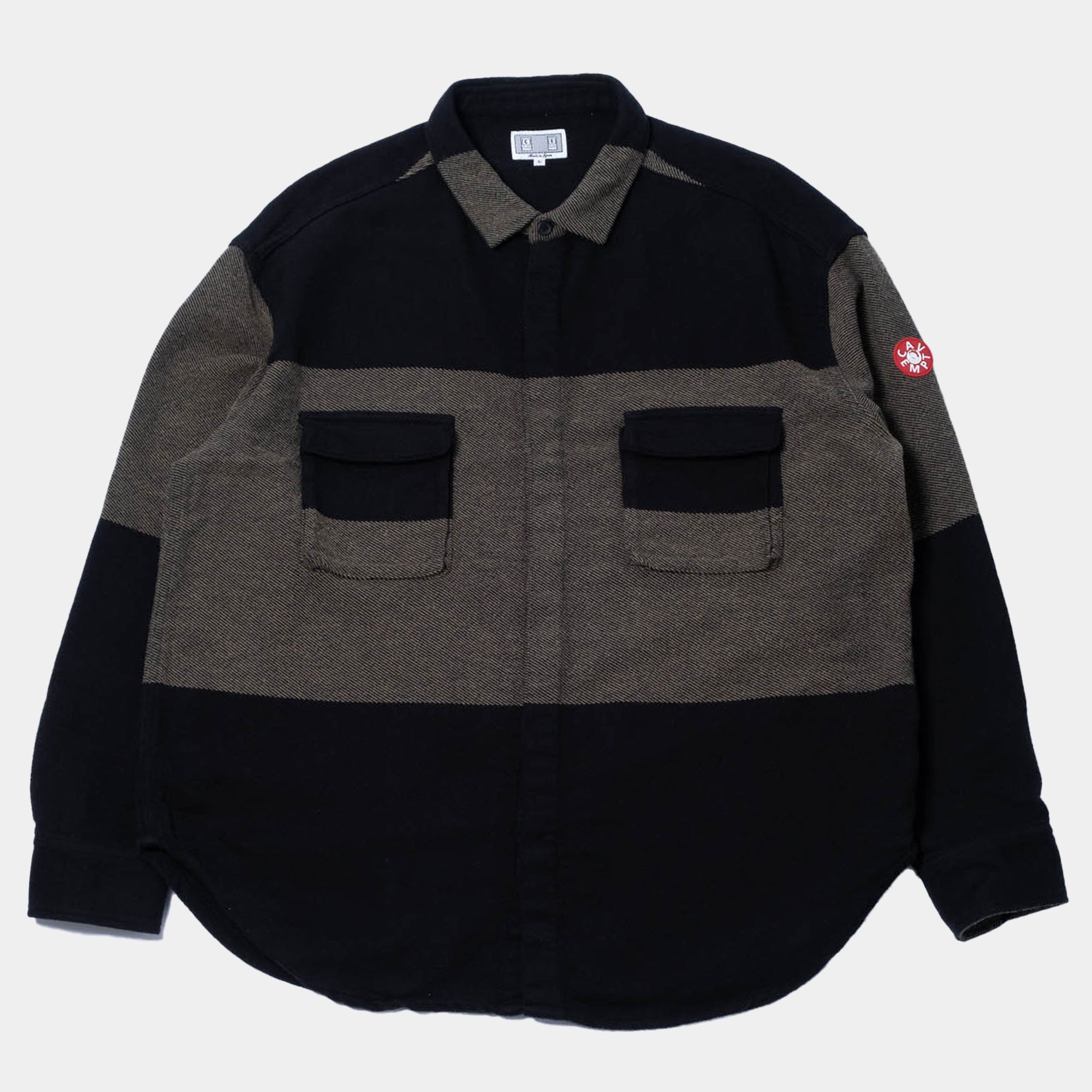 Cav Empt Stripe Flannel Big Shirt - Khaki