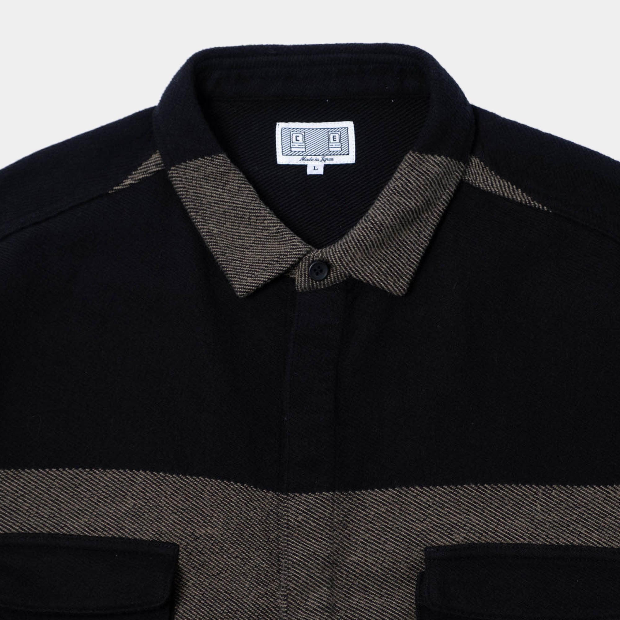 Cav Empt Stripe Flannel Big Shirt - Khaki
