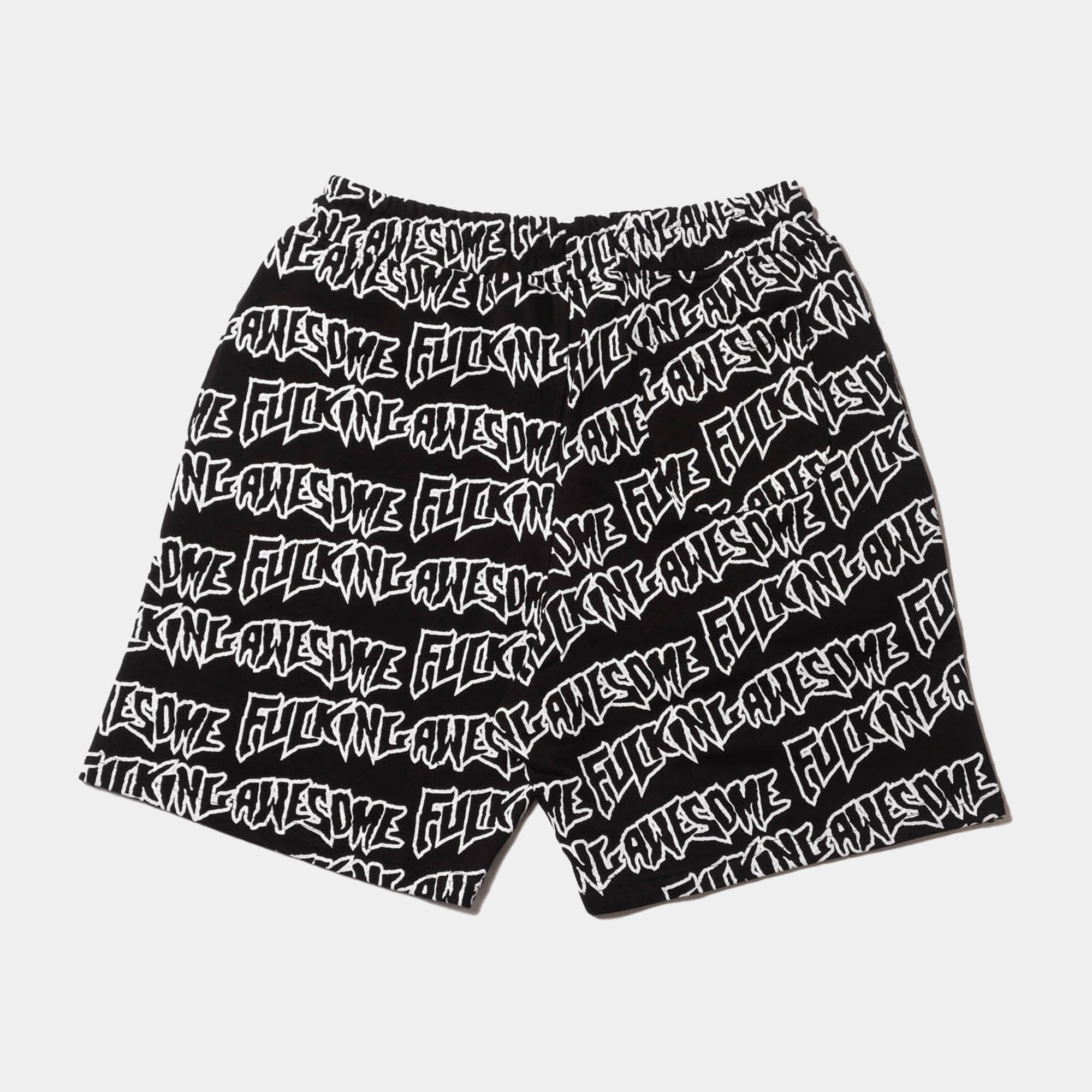 Fucking Awesome AOP Stamp Sweat Shorts - Black/White