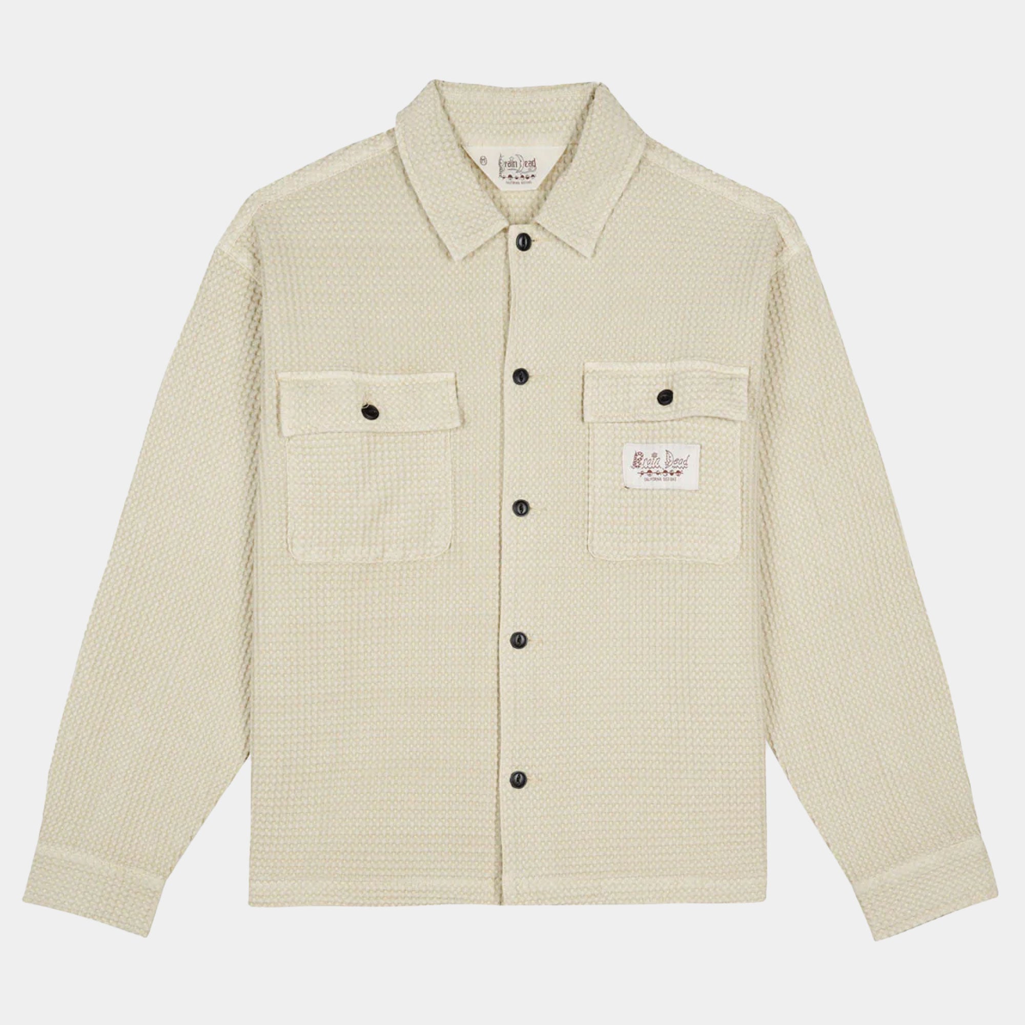 Brain Dead Waffle Button Front Shirt - Natural