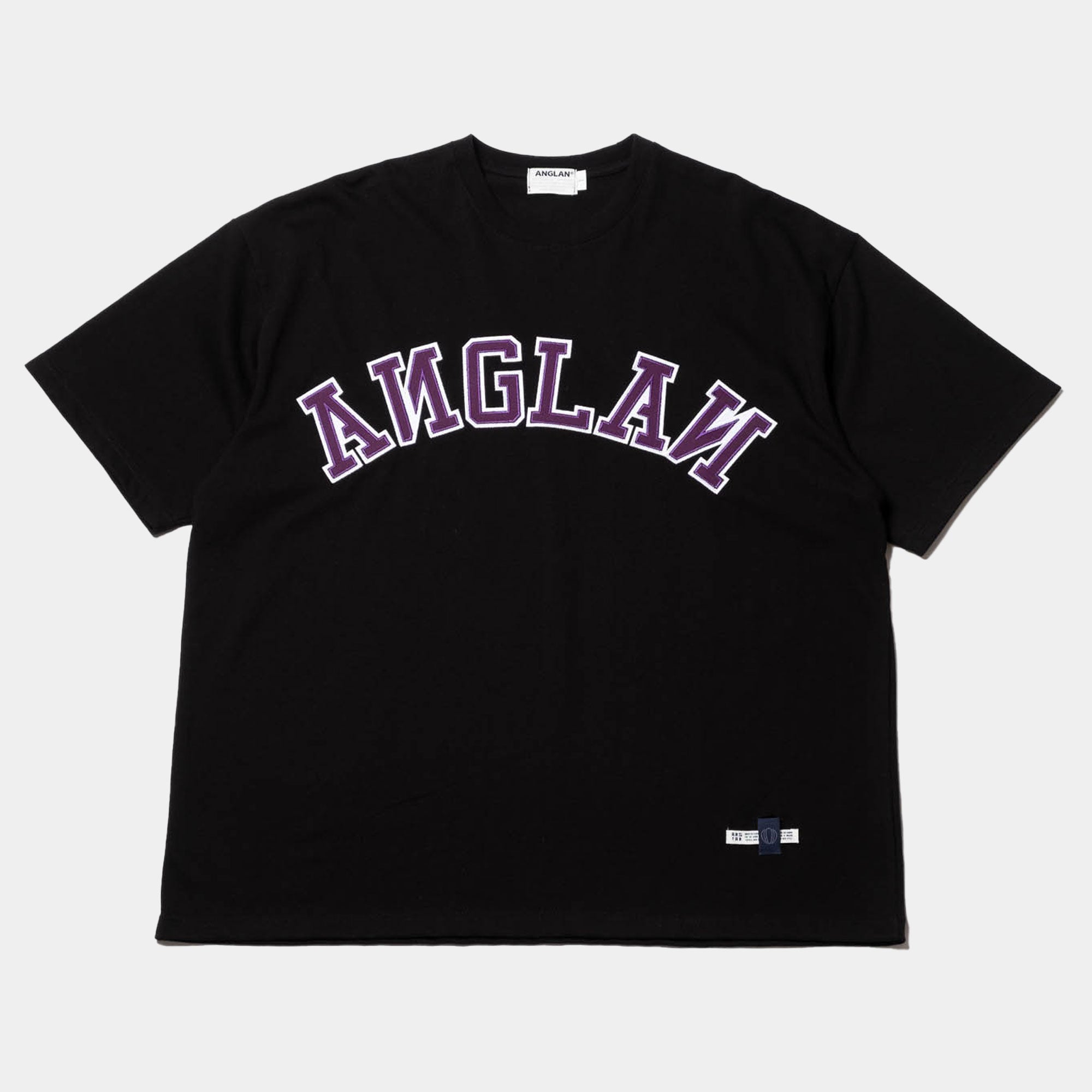 Anglan Applique Logo Half Tee - Black