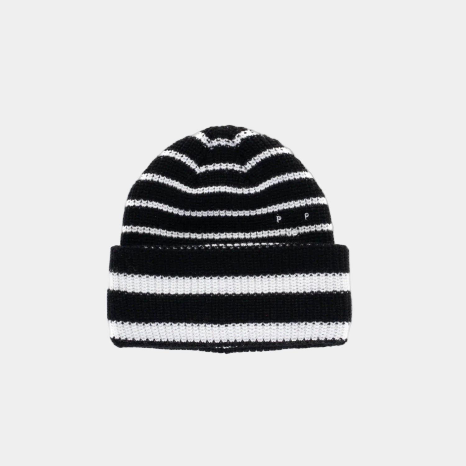 Pop Trading Company Striped Beanie - Black/White