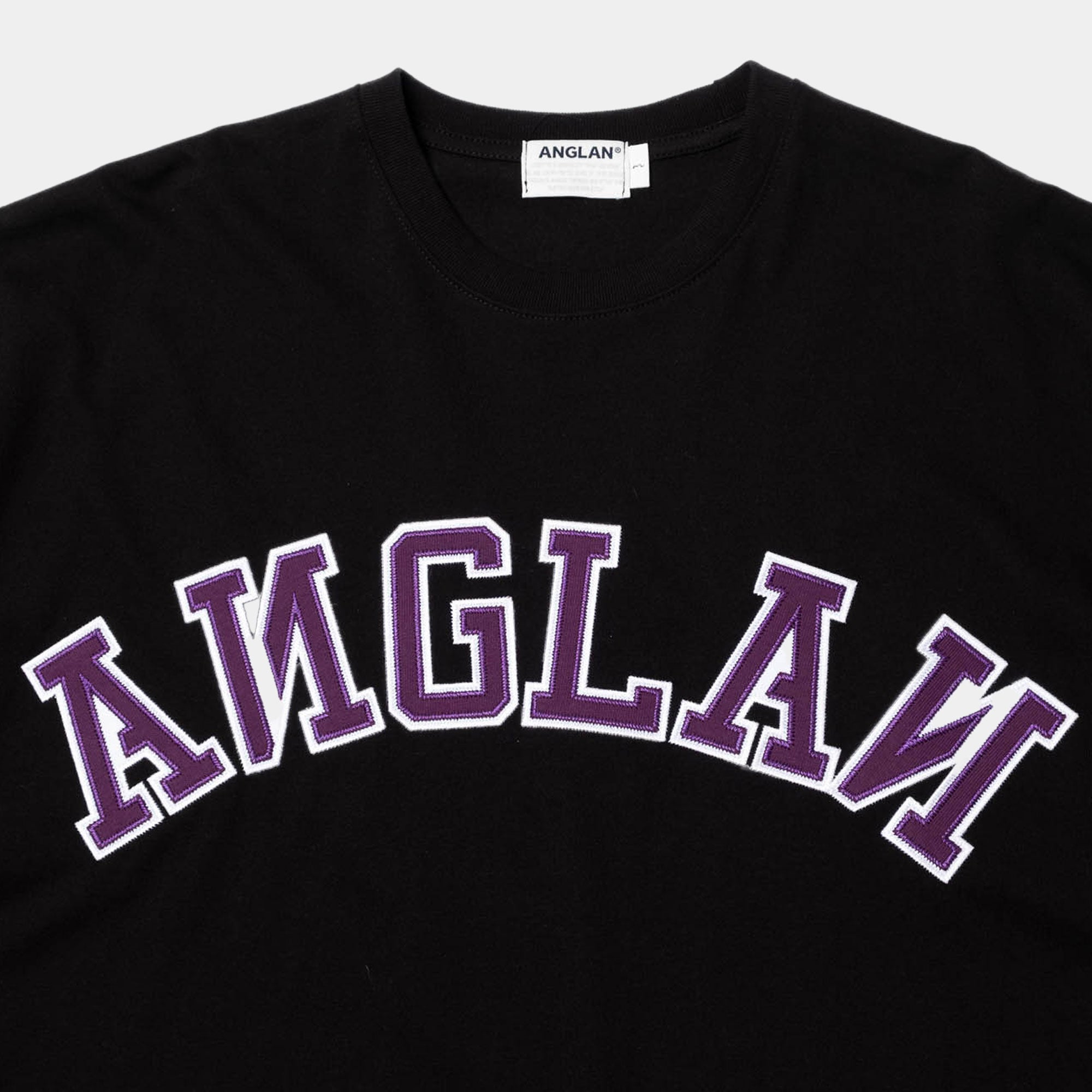 Anglan Applique Logo Half Tee - Black