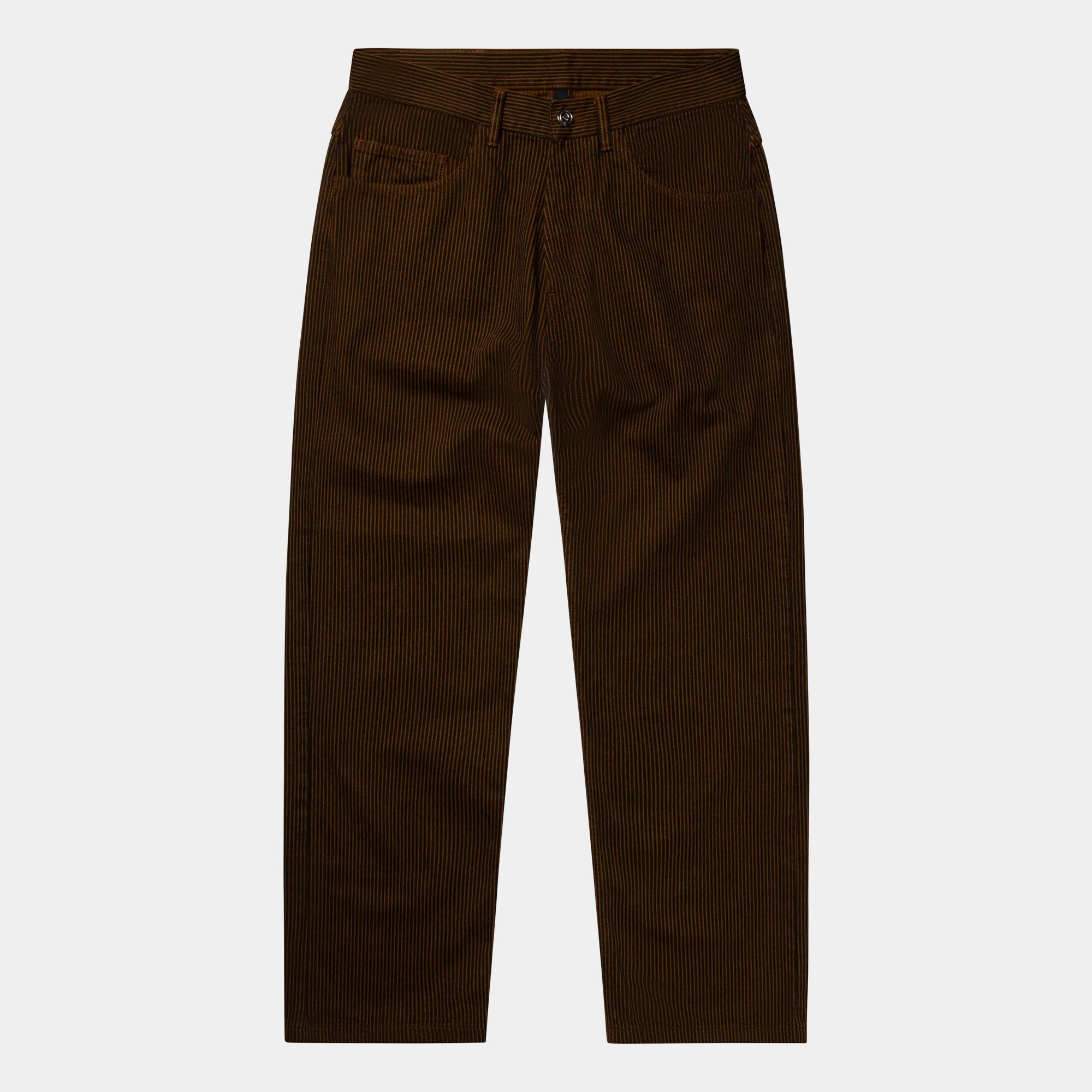 No Problemo Striped Nayoko Bagi Jean - Brown