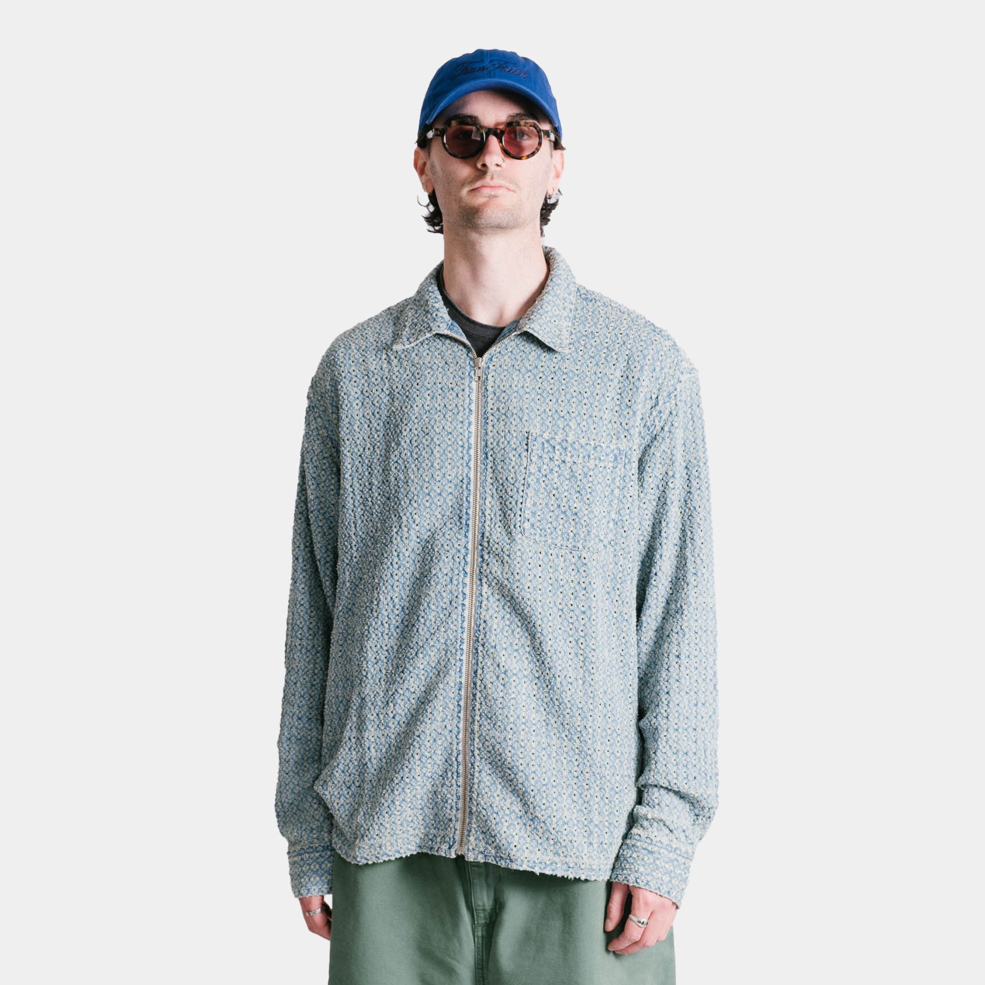 thisisneverthat Damaged Denim Shirt - Washed Blue