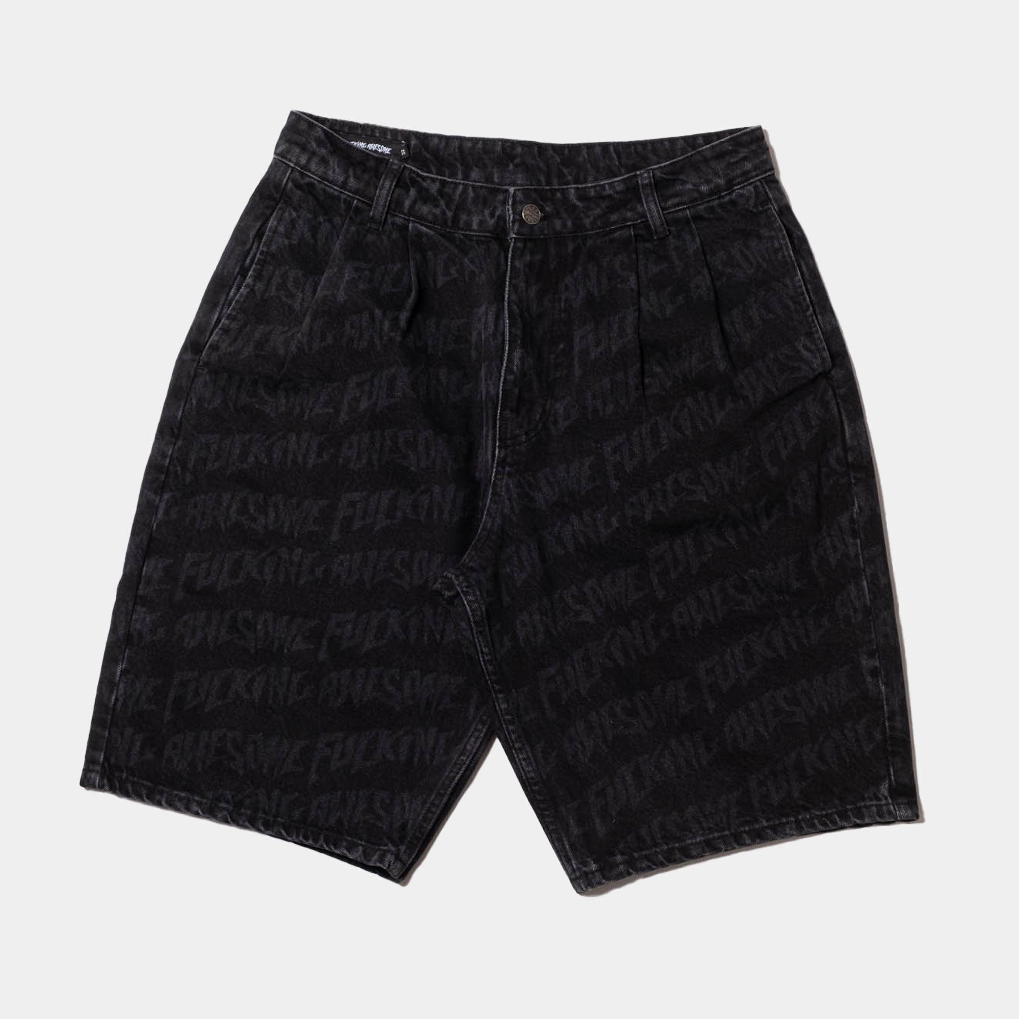 Fucking Awesome Baggy Pleated Laser Short - Black