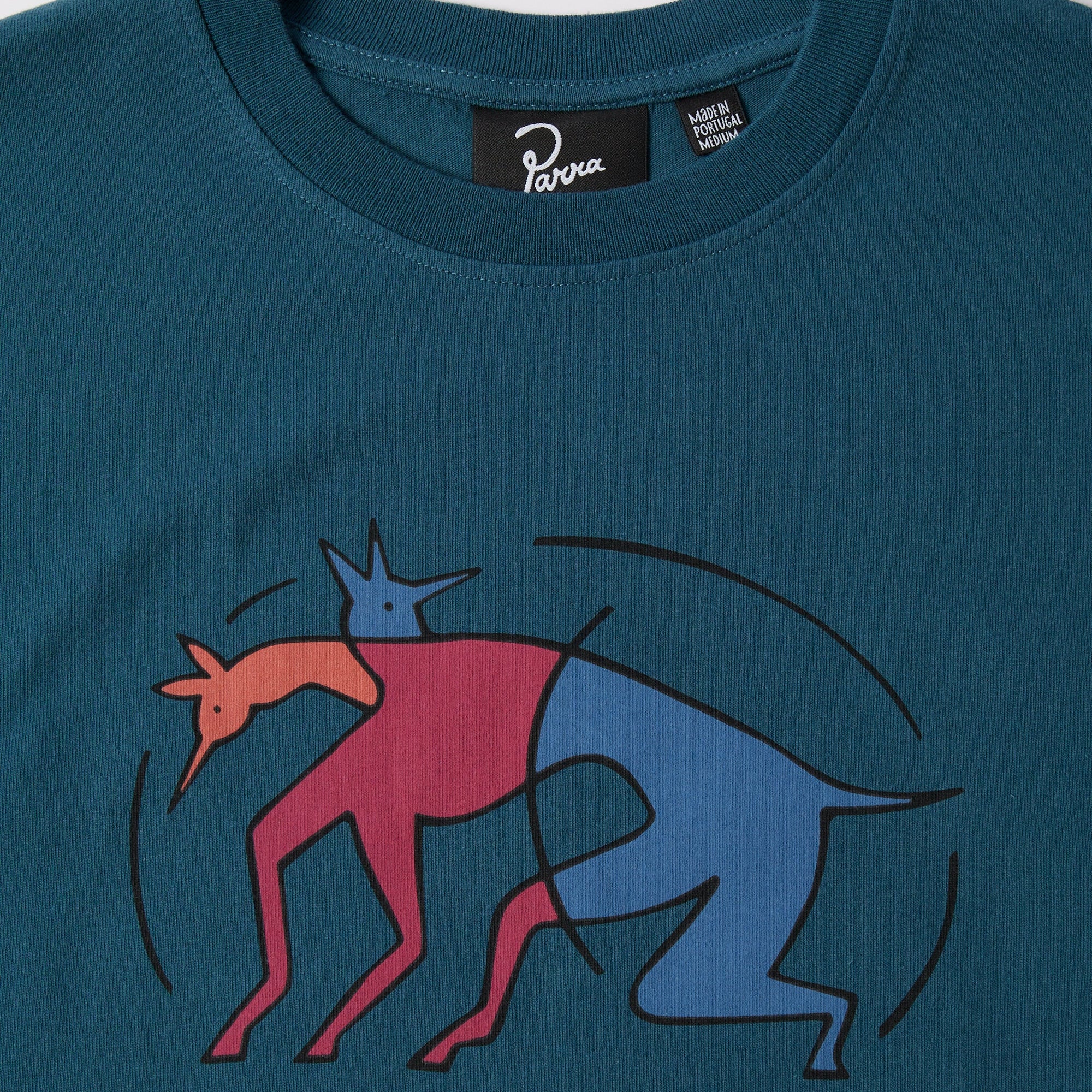 By Parra The Zoomies T-Shirt - Mallard Green