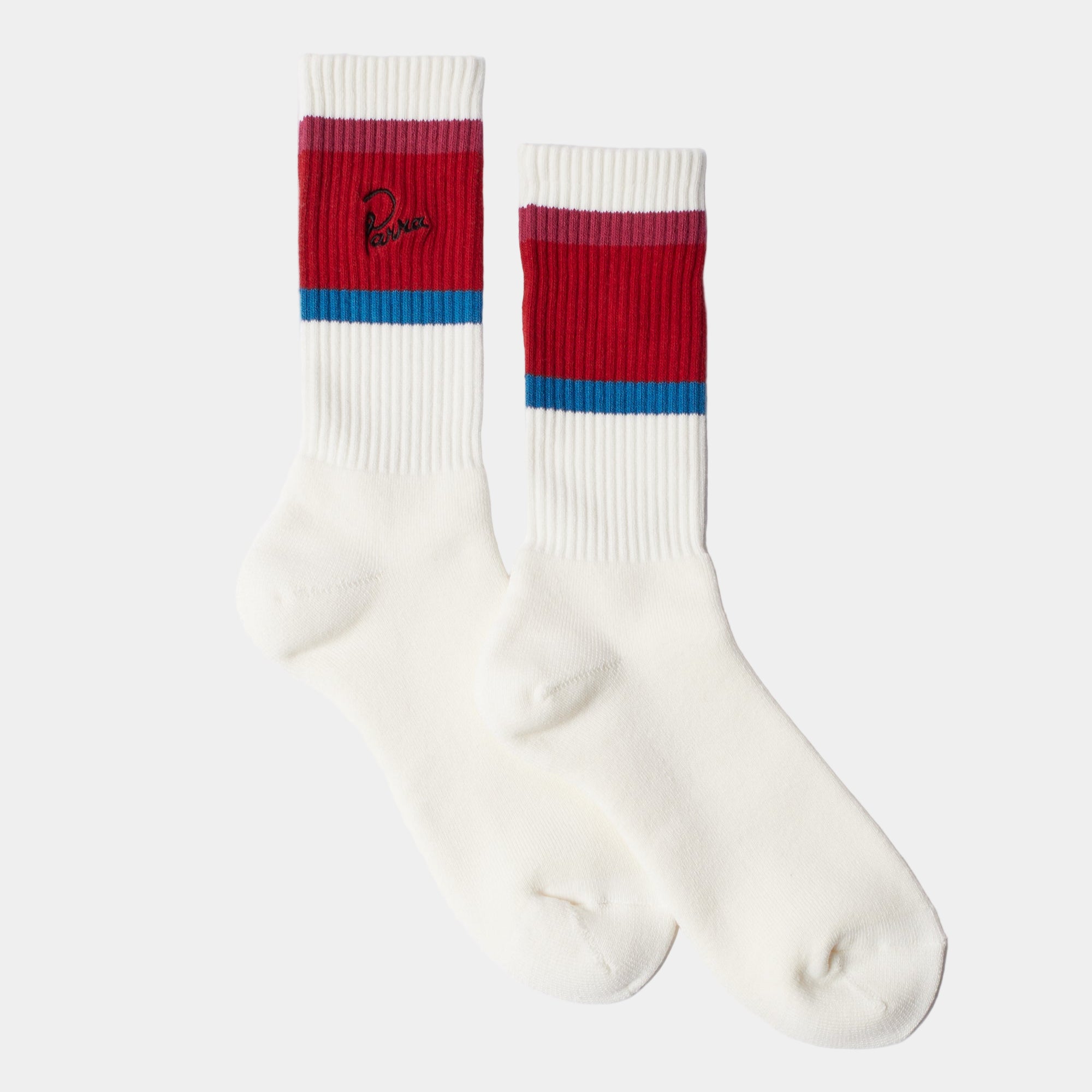 By Parra Signature Striped Crew Socks - Red