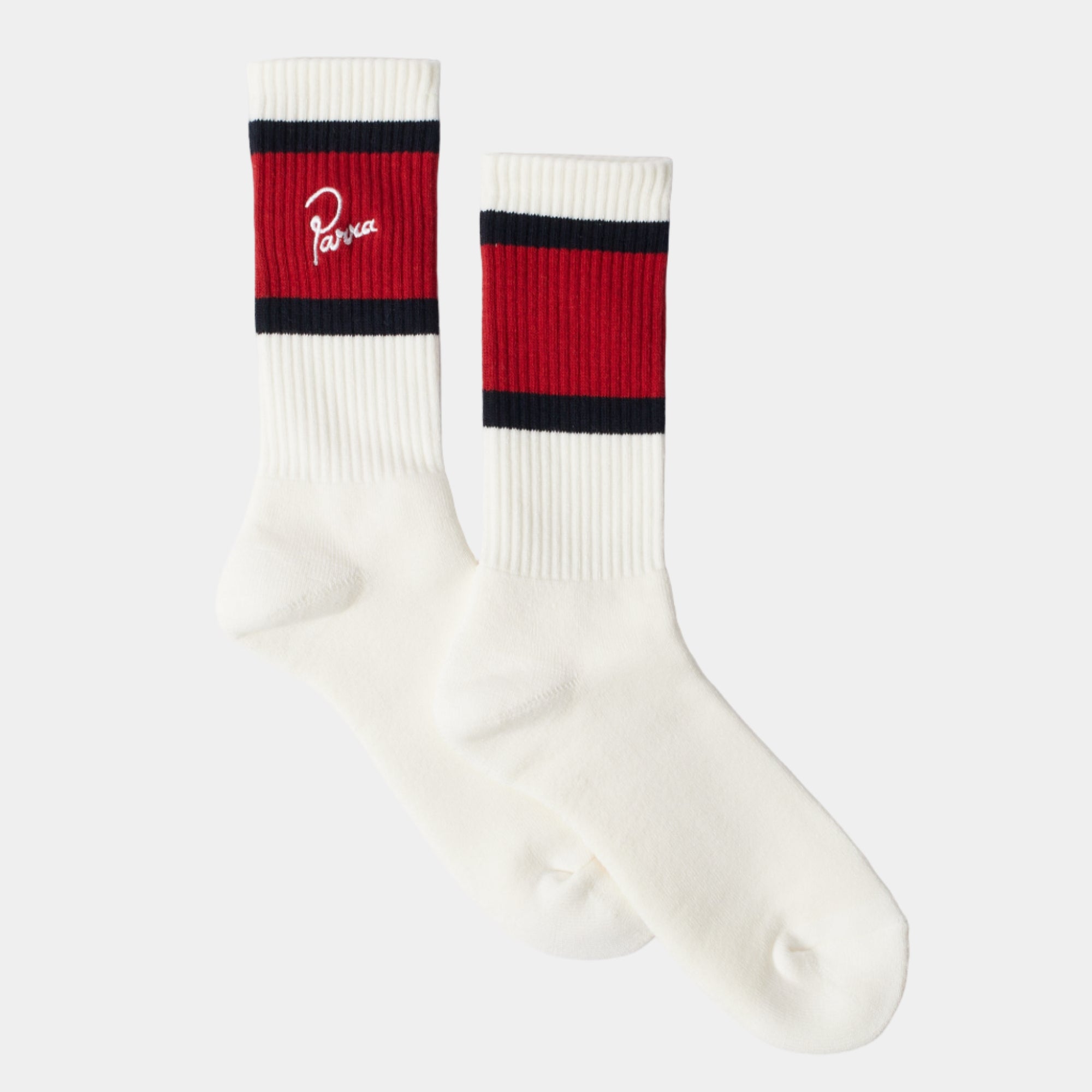 By Parra Signature Striped Crew Socks - Red/Black
