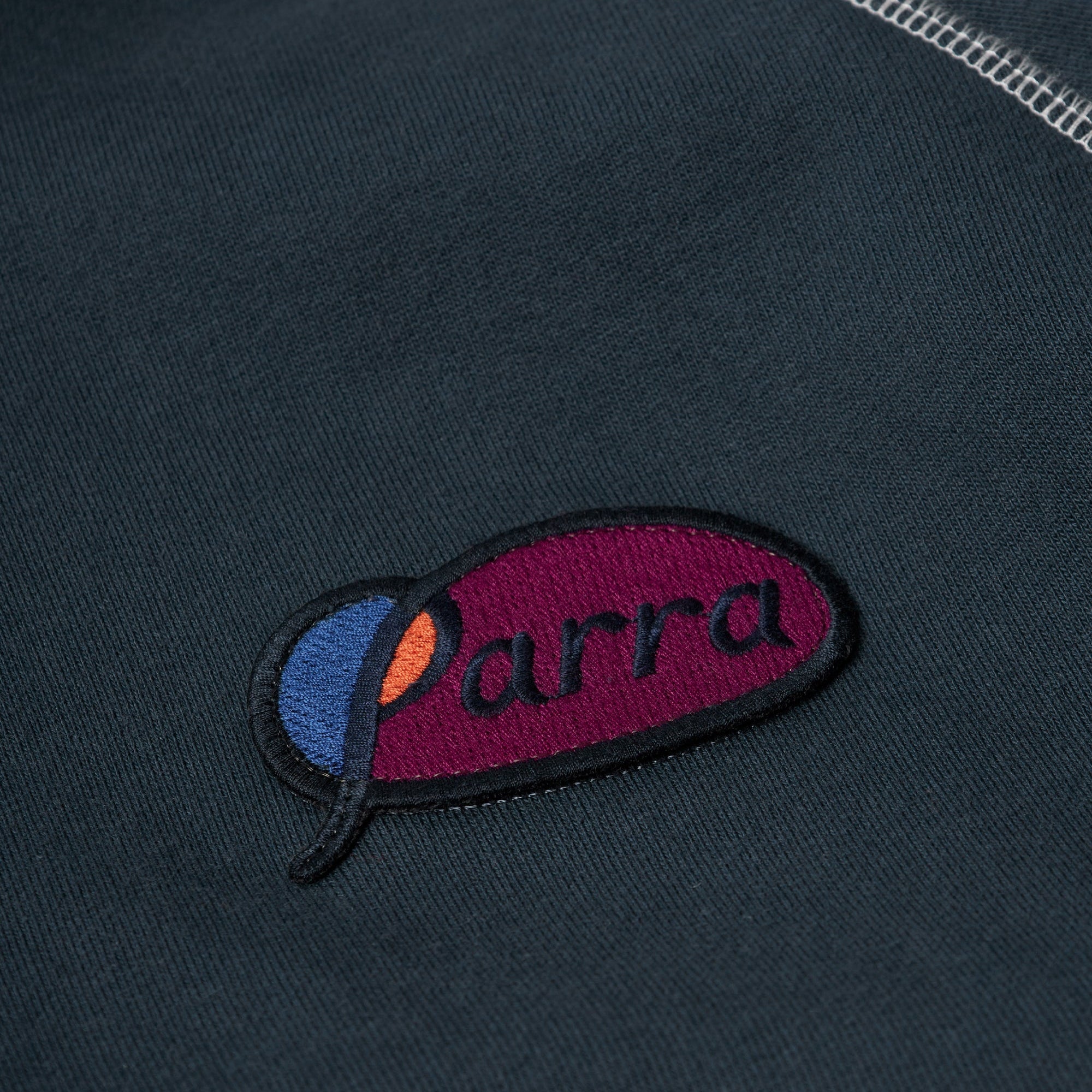 By Parra Circled Script Logo Hooded Sweatshirt - Dark Blue