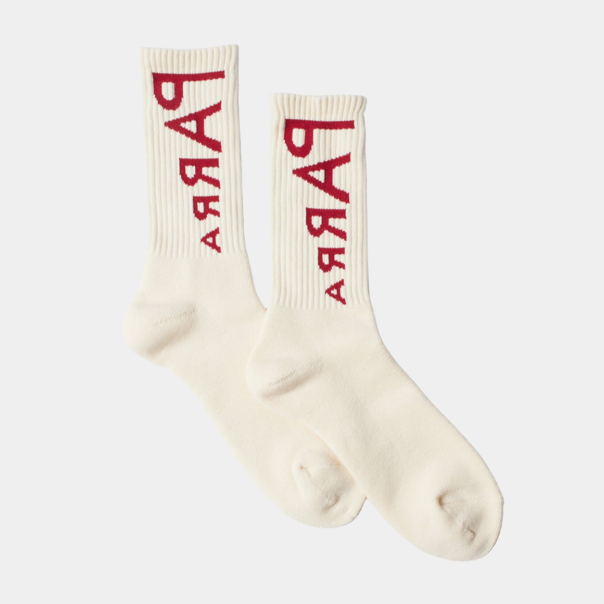 By Parra Reversed Flag Logo Crew Socks - Off White