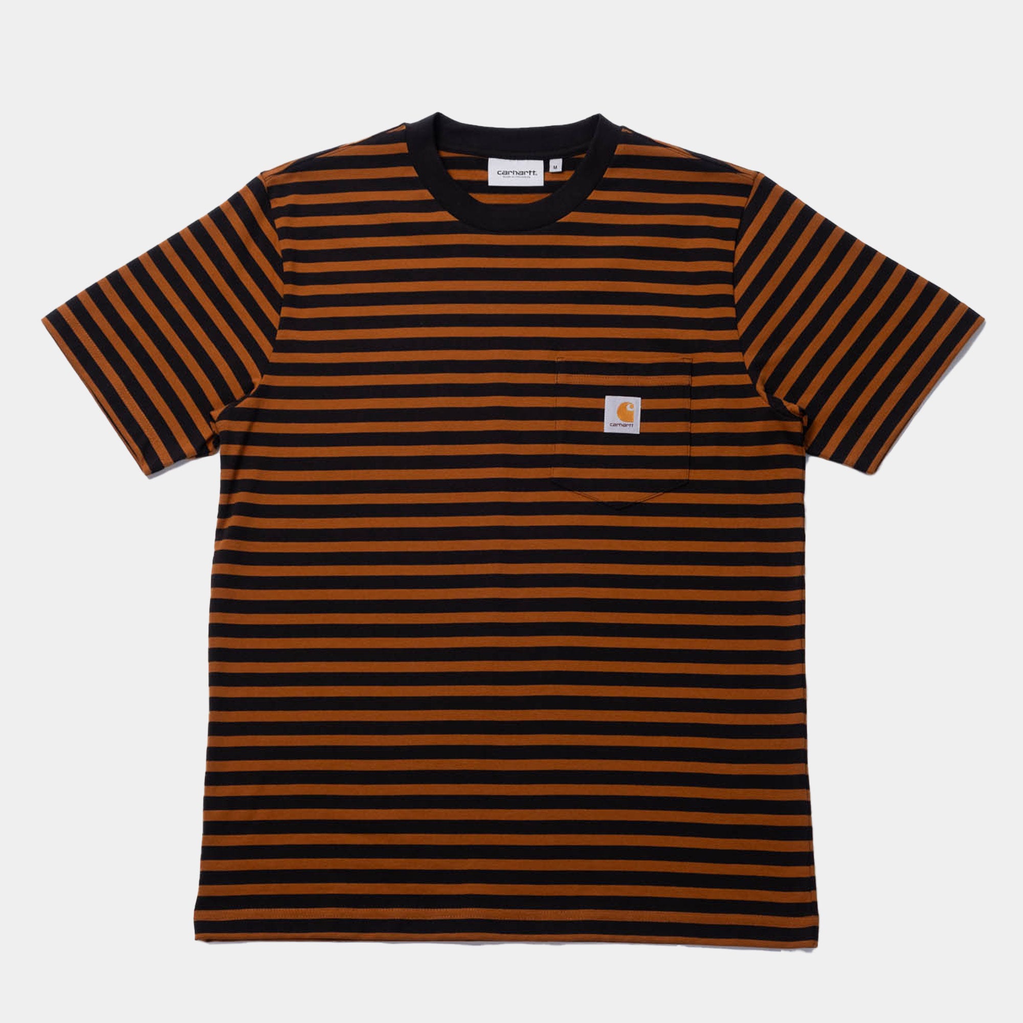 Carhartt WIP Seidler Stripe Pocket T-Shirt - Deep H Brown/Black