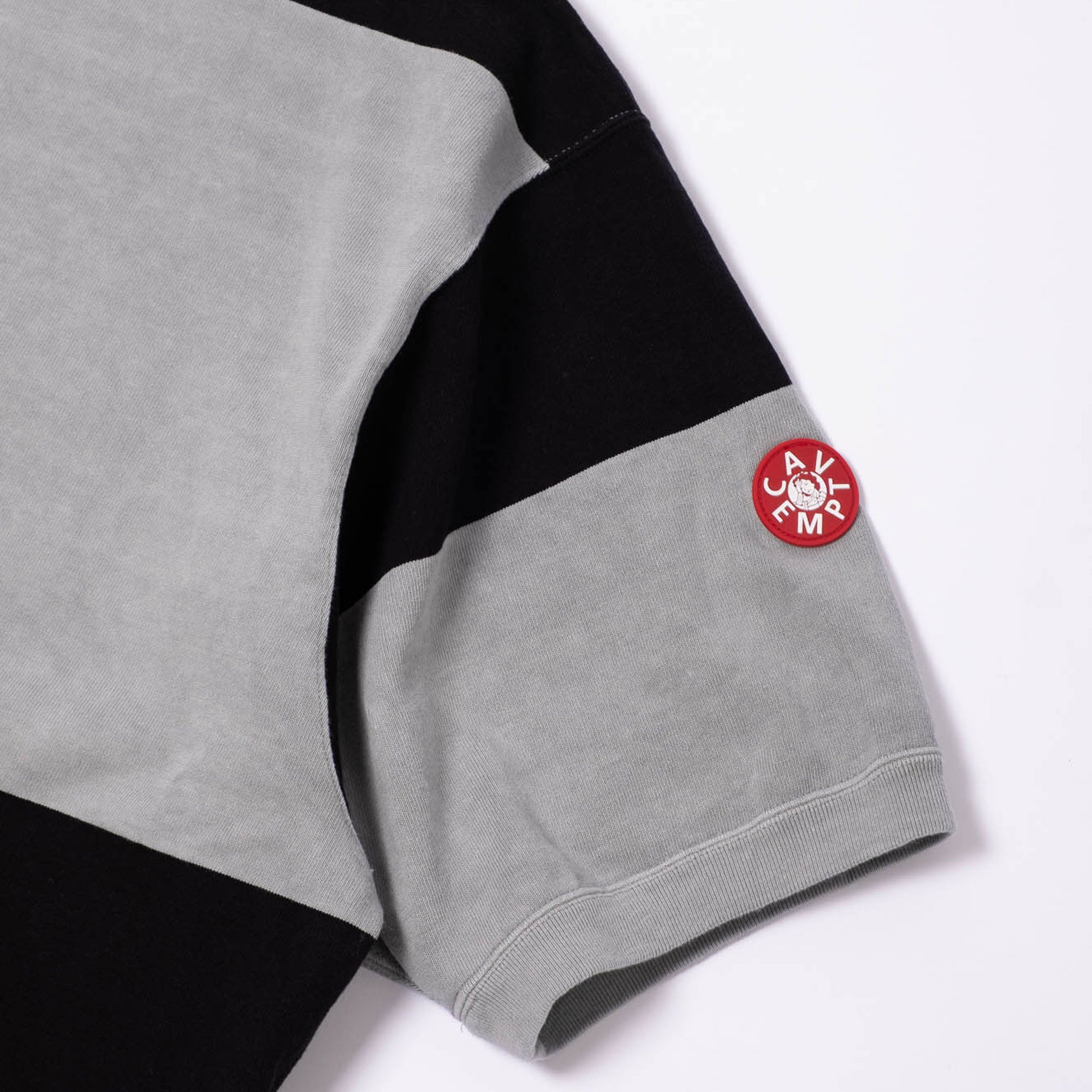 Cav Empt Overdye Stripe Short Sleeve Crew Neck - Khaki