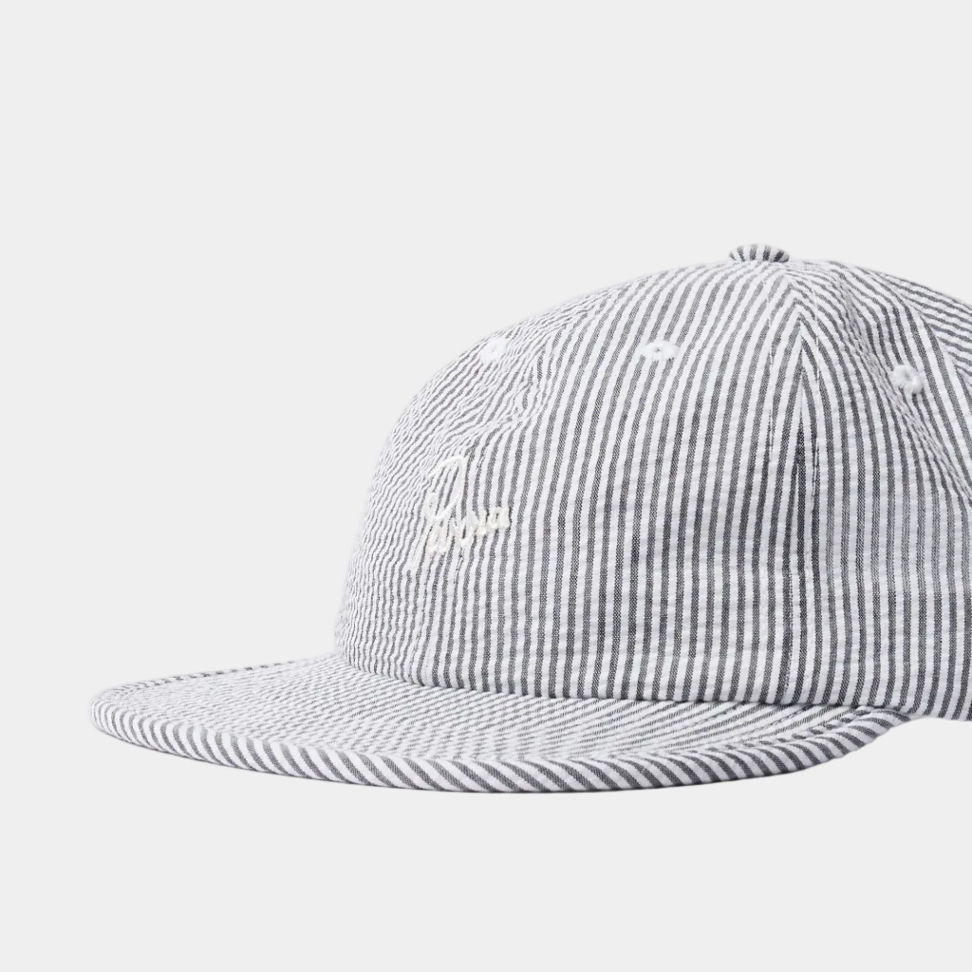 By Parra Signature 6 Panel Hat - Black Seersucker