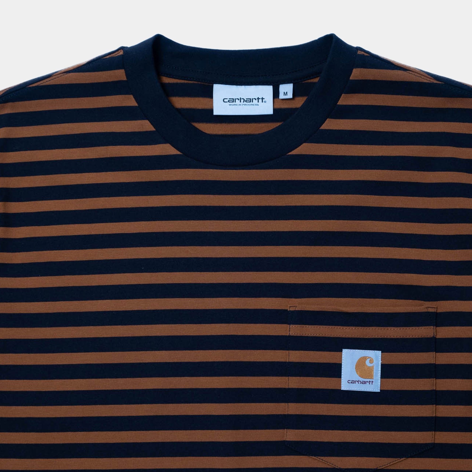 Carhartt WIP Seidler Stripe Pocket T-Shirt - Deep H Brown/Black