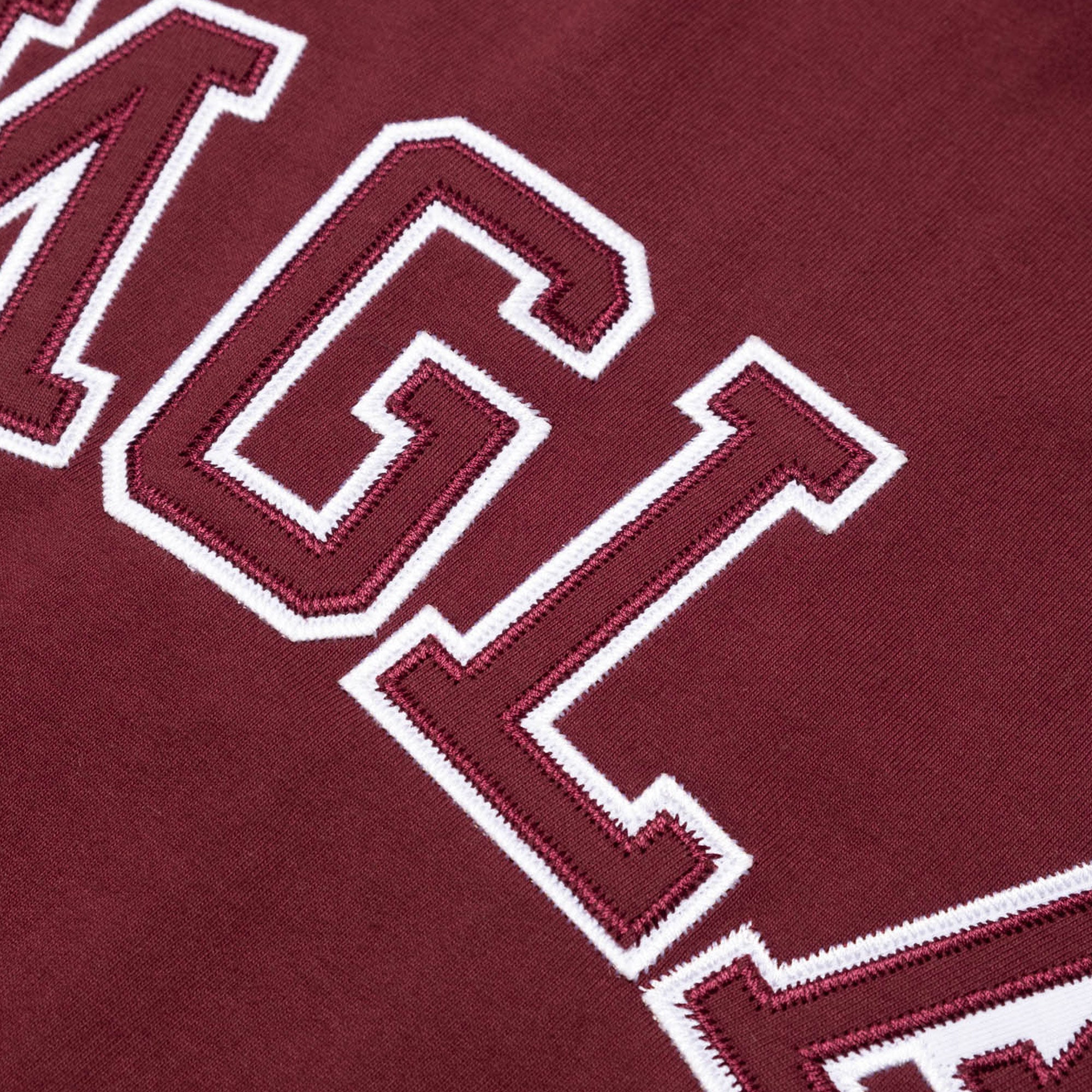 Anglan Applique Logo Half Tee - Burgundy